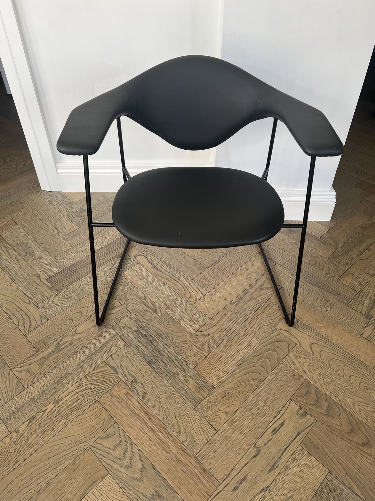 Gubi Masculo Black Dining Chairs With Black Steel Base By Gam Fratesi (Set Of 6)