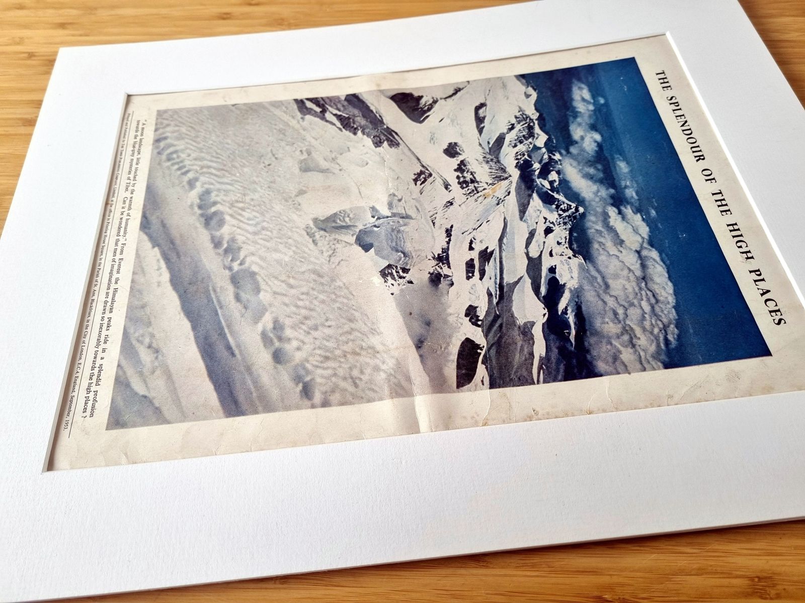 Vintage Everest Colour Page, The Splendour Of The High Places, 1953 Mountaineering Photograph, Himalayan Exploration Wall Art photo buy