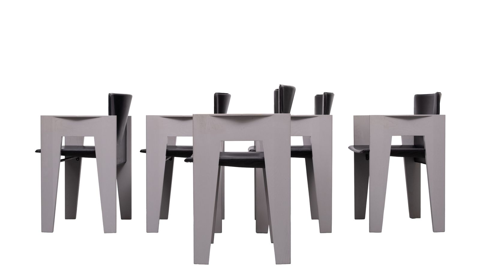 Leren En Houten Eetkamerstoelen Van Arnold Merckx Voor Arco, Ca. 1980 photo buy
