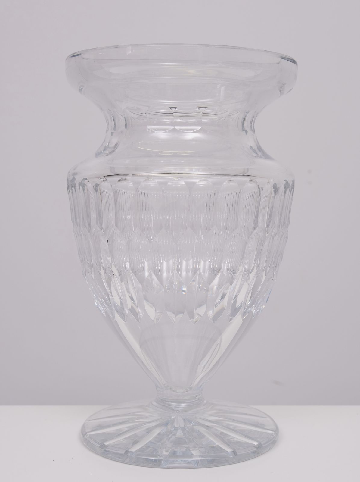 Large Cut Crystal Glass Vase 1960s Belgium photo for sale