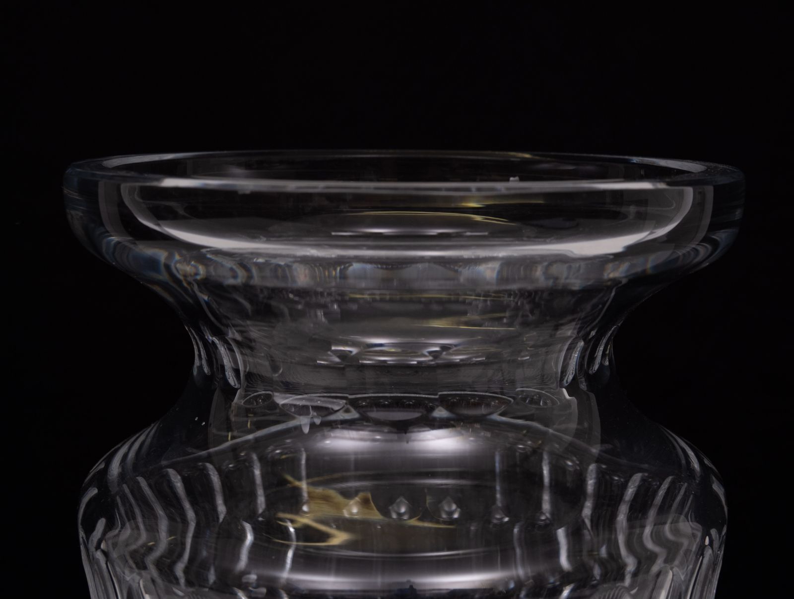 Large Cut Crystal Glass Vase 1960s Belgium photo vinterior