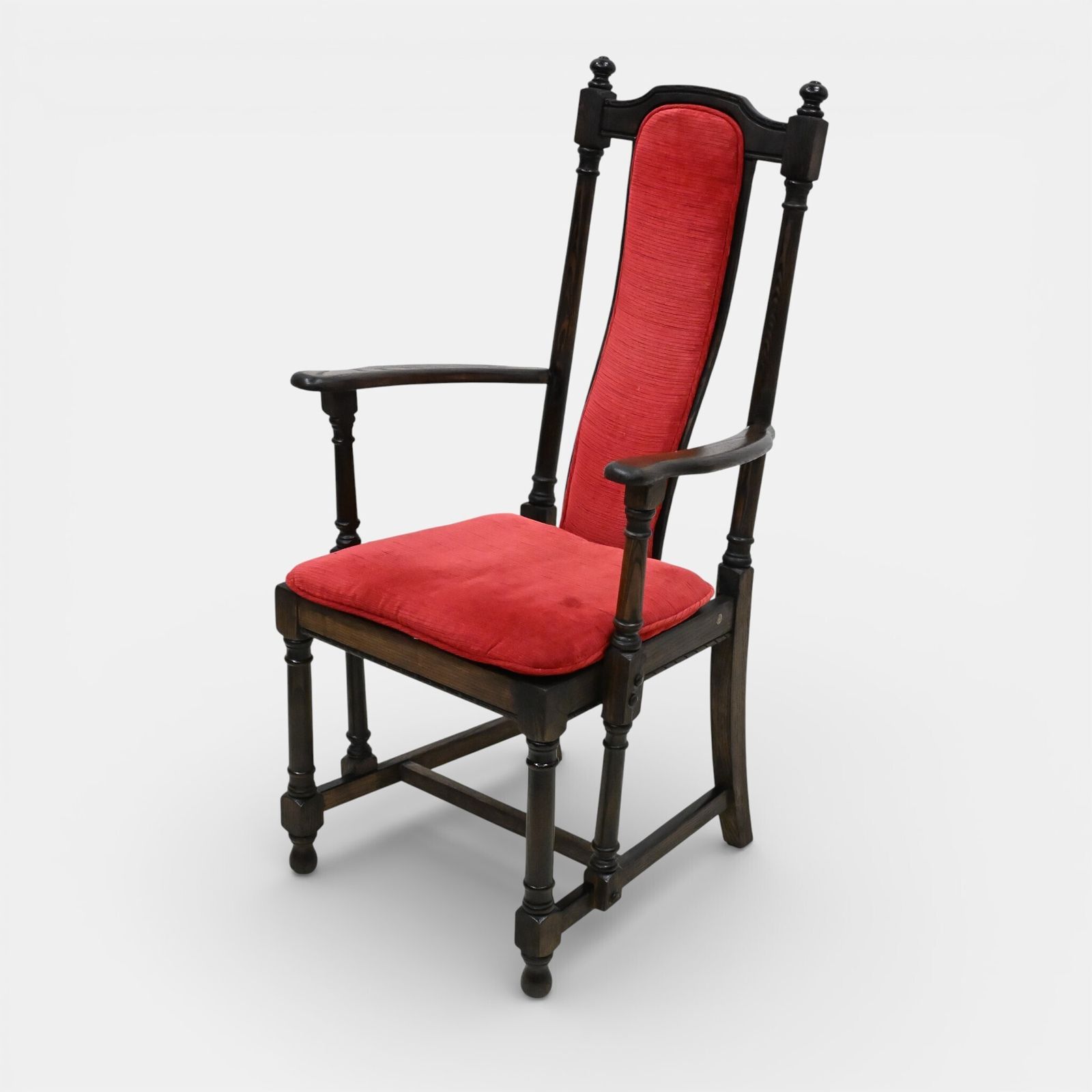 photo buy 8 Ercol Hampton Dining Chairs Including 2 Carvers Red Upholstey Free Uk Delivery