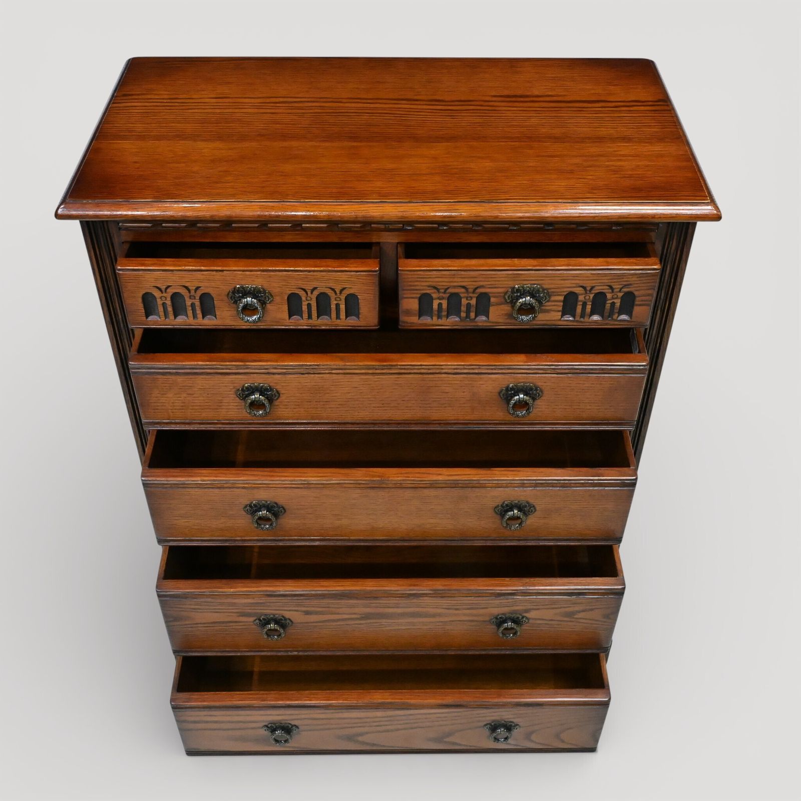 Old Charm Chest Of Drawers 4 Long 2 Short Tudor Brown Finish Free Uk Delivery* photo buy