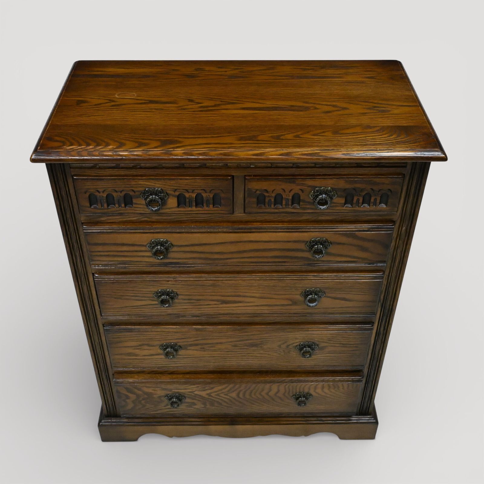 827.0 Old Charm Chest Of Drawers 4 Long 2 Short Light Oak Finish Free Uk Delivery* photo
