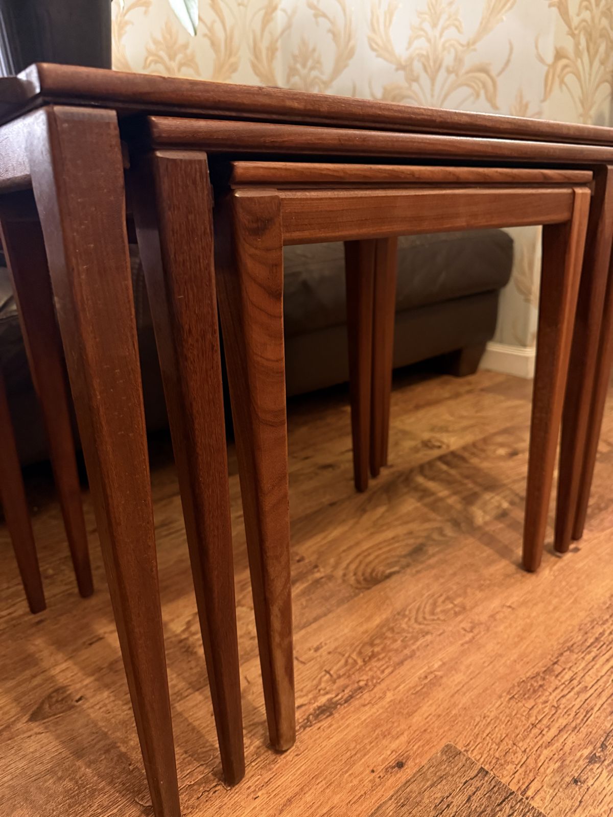 Mid Century Teak Nest Of Tables – Set Of 3 – Attributed To Richard Hornby (1960s) photo vintage
