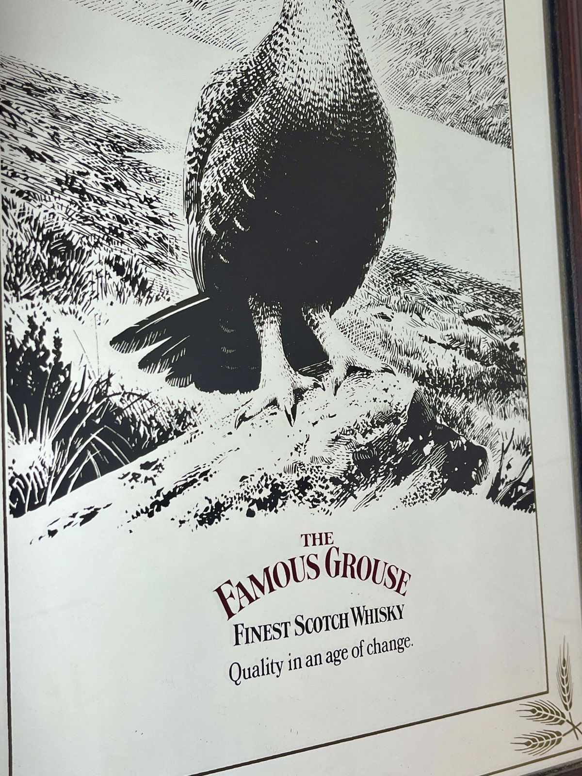 Vintage Advertising Mirror, Famous Grouse Finest Scotch Whisky, Pub Distillery Collectible photo for sale