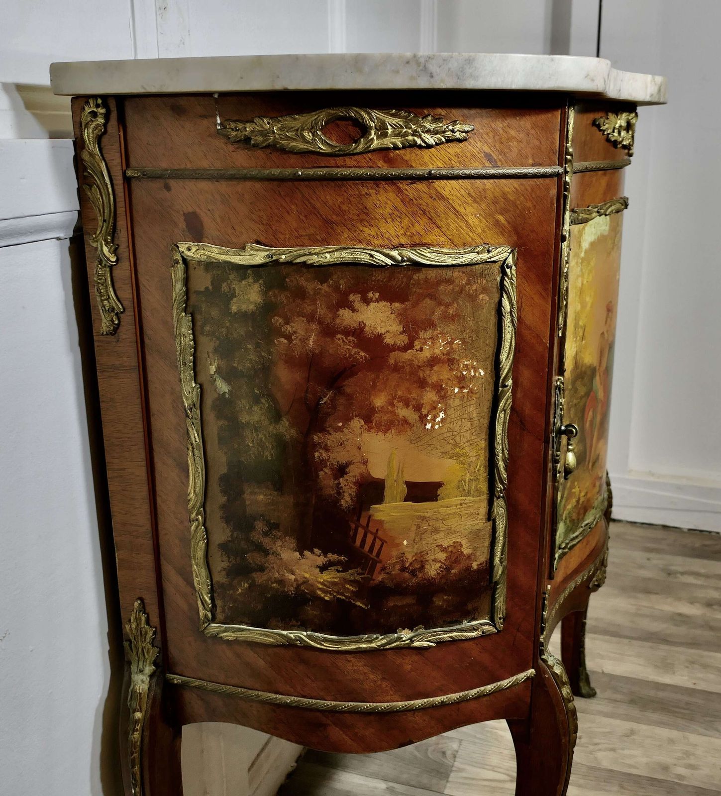 19th Century French Vernis Martin Painted Side Or Music Cabinet photo Furniture