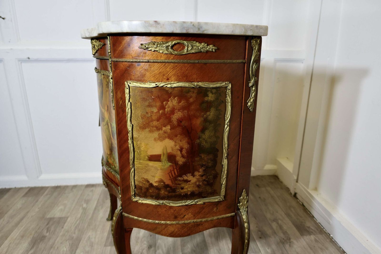 19th Century French Vernis Martin Painted Side Or Music Cabinet photo vinterior