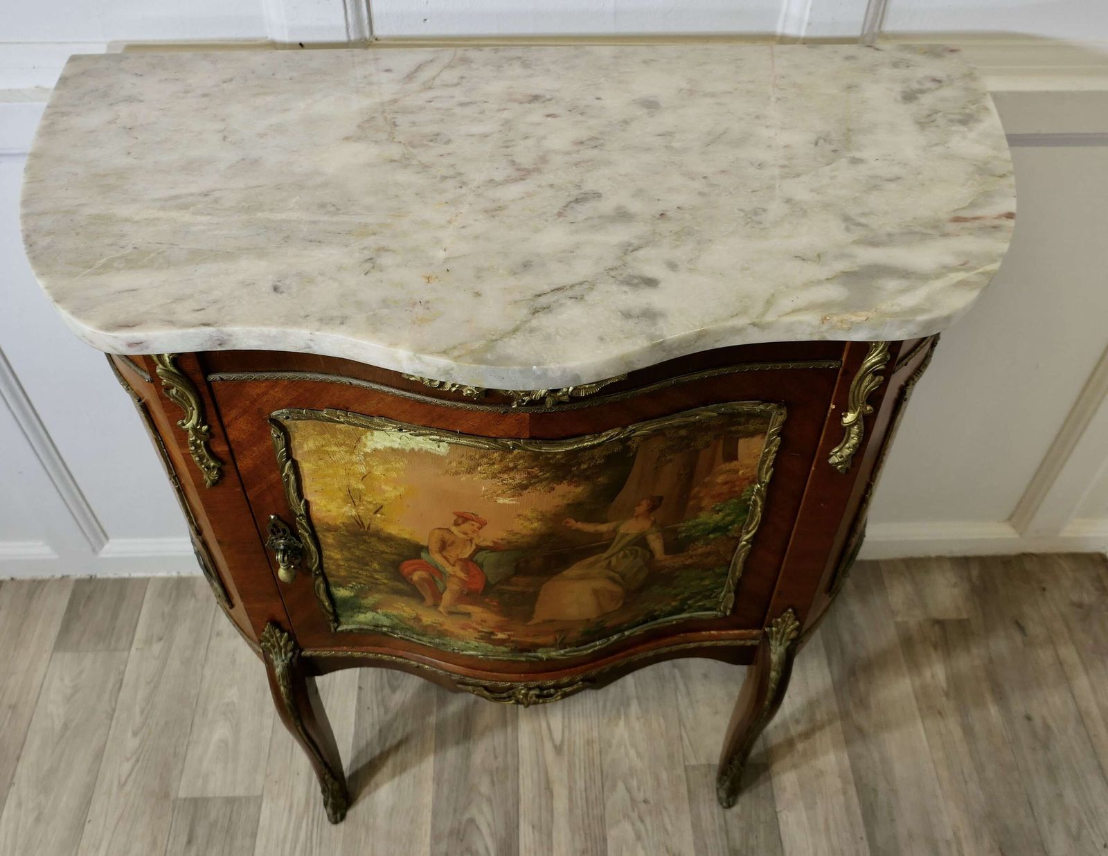 19th Century French Vernis Martin Painted Side Or Music Cabinet photo buy