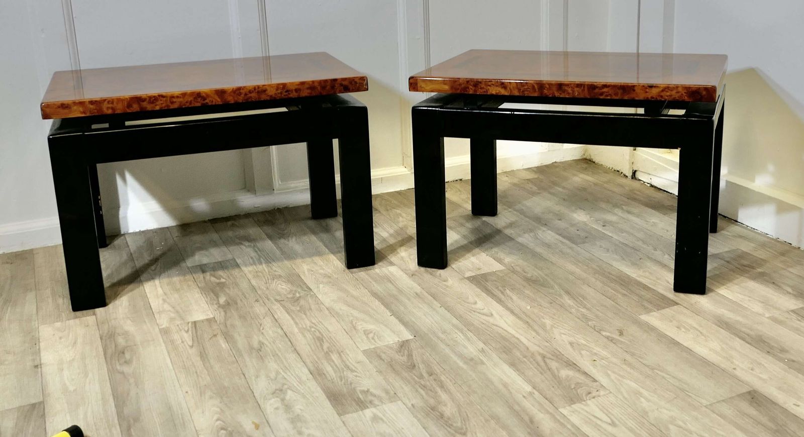 A Super Pair Of Art Deco Design Floating Top Low Tables