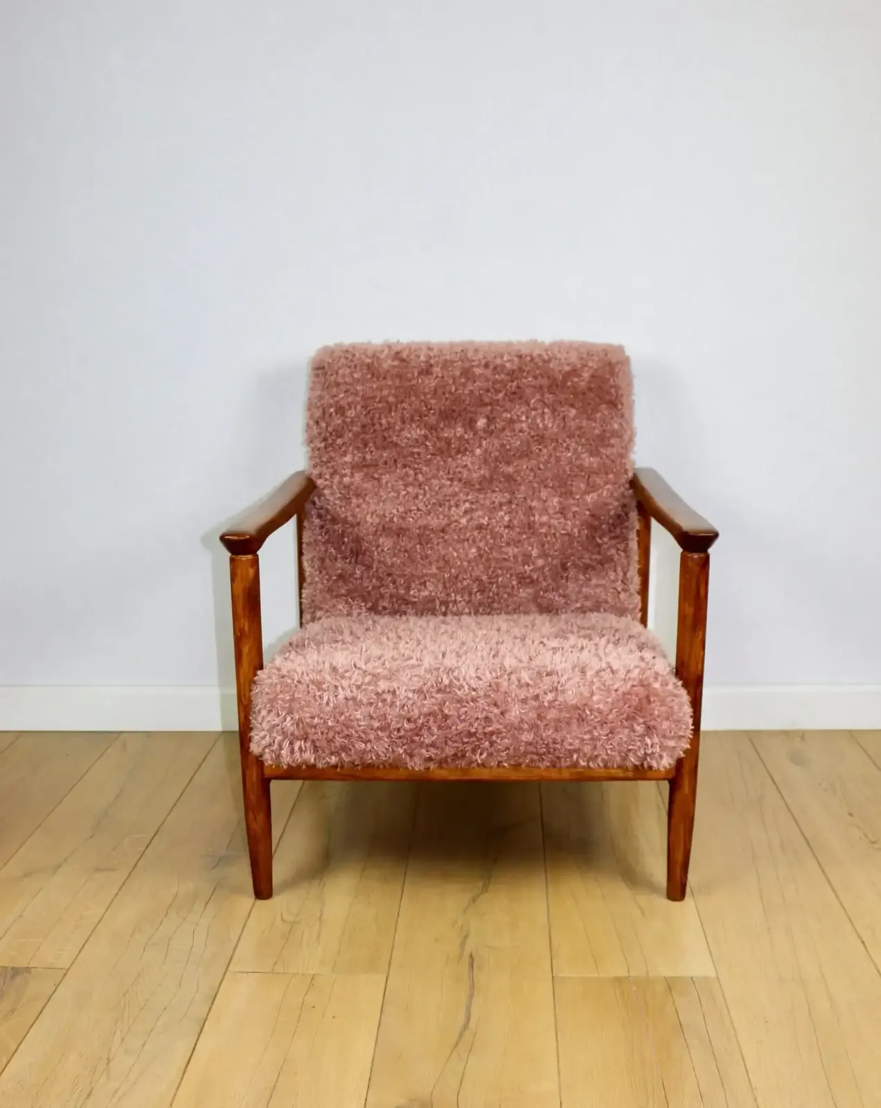 Gfm 142 Armchair Designed By Edmund Homa From The 1970s, Pink Long Hair photo furniture