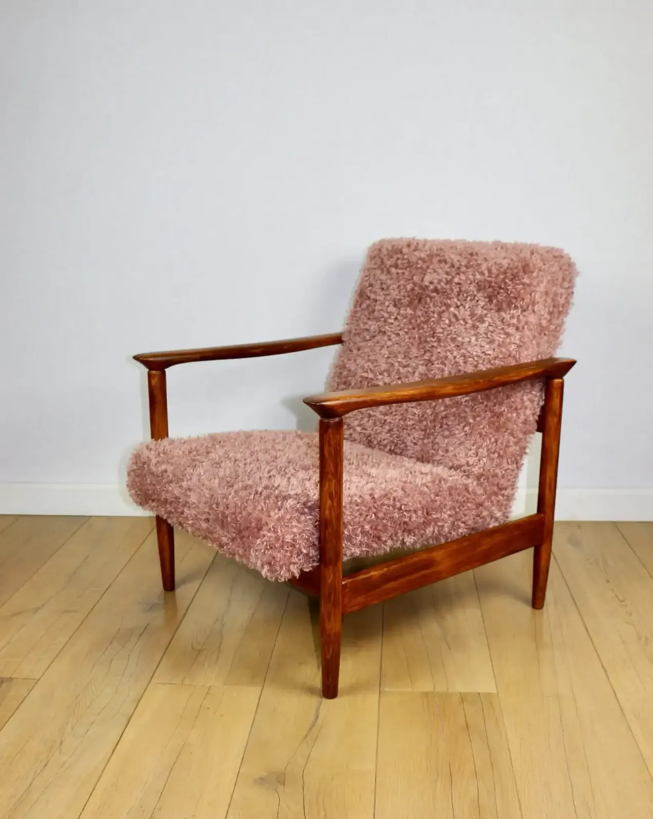 Gfm 142 Armchair Designed By Edmund Homa From The 1970s, Pink Long Hair photo Furniture