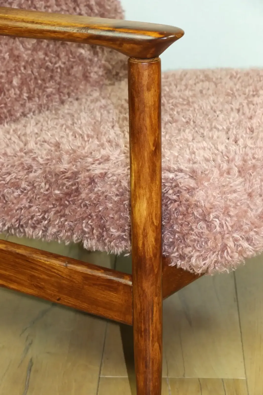 photo for sale Gfm 142 Armchair Designed By Edmund Homa From The 1970s, Pink Long Hair