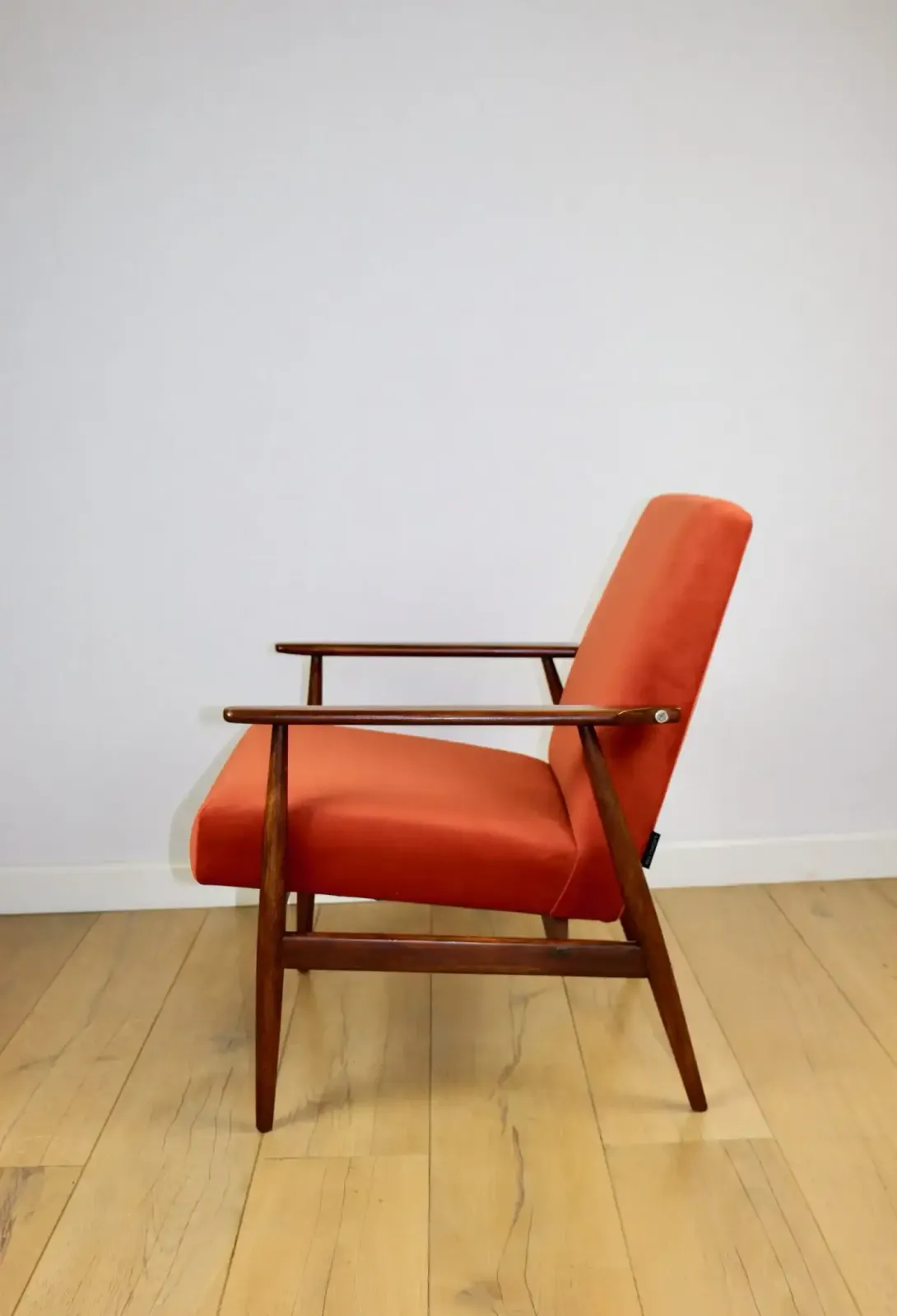 "Lis" Armchair, 1970s, Designed By Henryk Lis, Orange Brick Terracotta photo Furniture