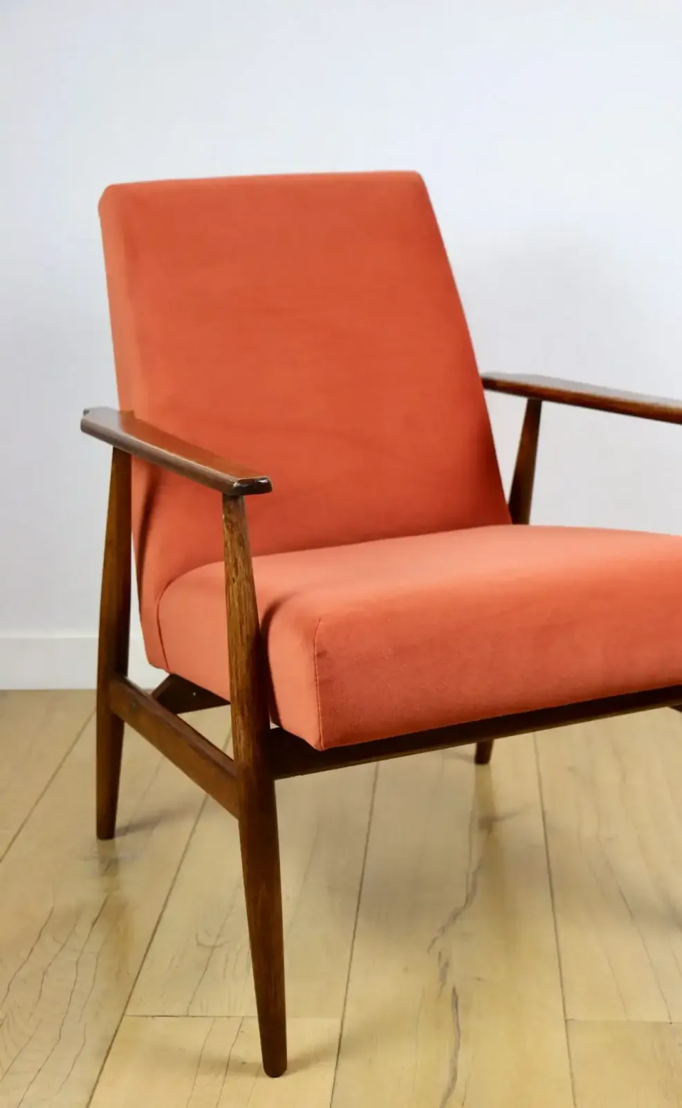 photo furniture "Lis" Armchair, 1970s, Designed By Henryk Lis, Orange Brick Terracotta