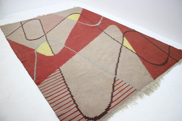 Design Geometric Carpet In Style Of Antonín Kybal, 1950s photo for sale