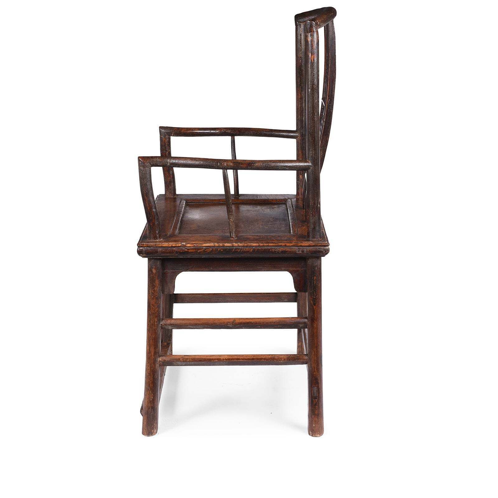 Short Backed Elm Southern Officials Hat Armchair   19th Century photo vinterior