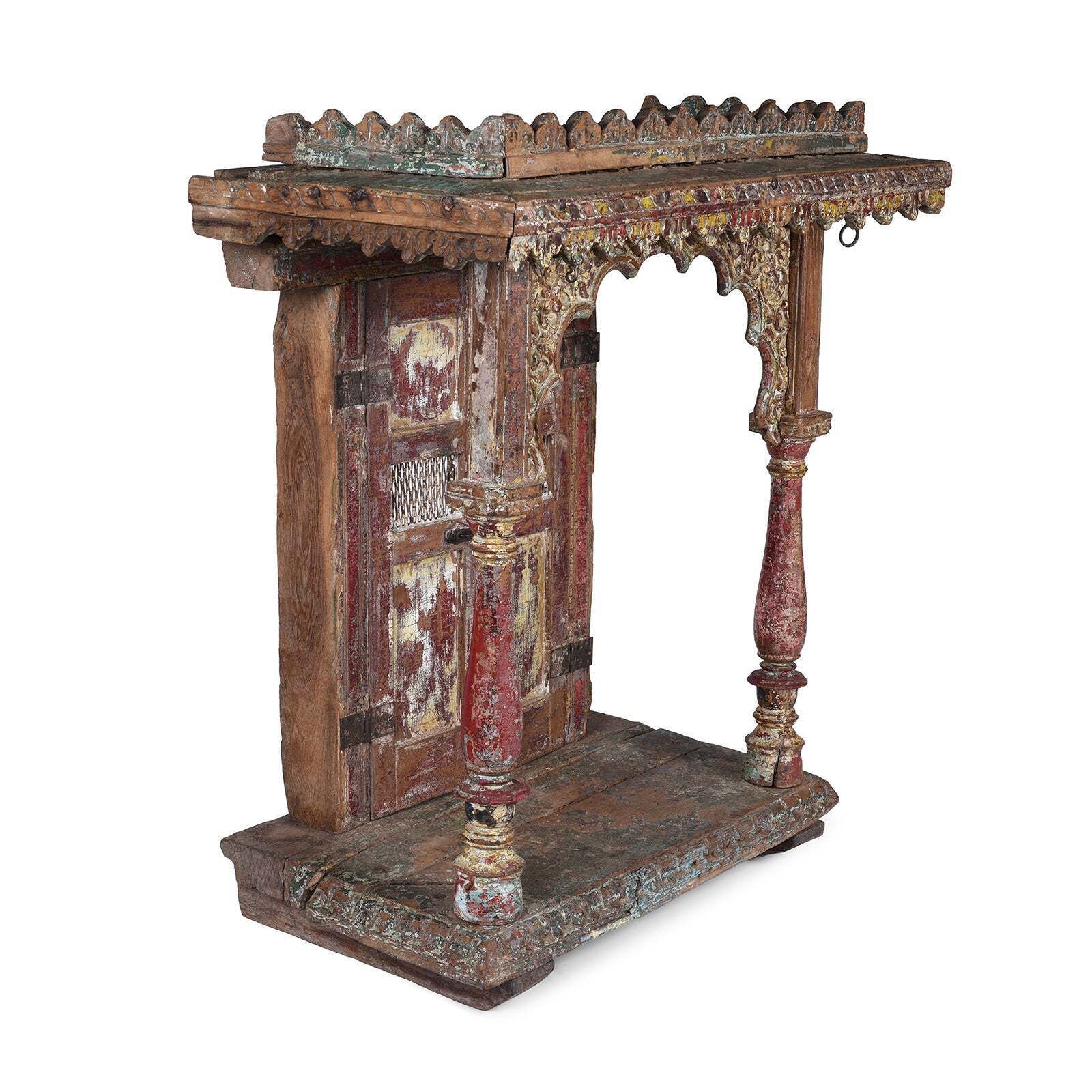 Painted Gujarati House Shrine   Early 19th Century photo vinterior