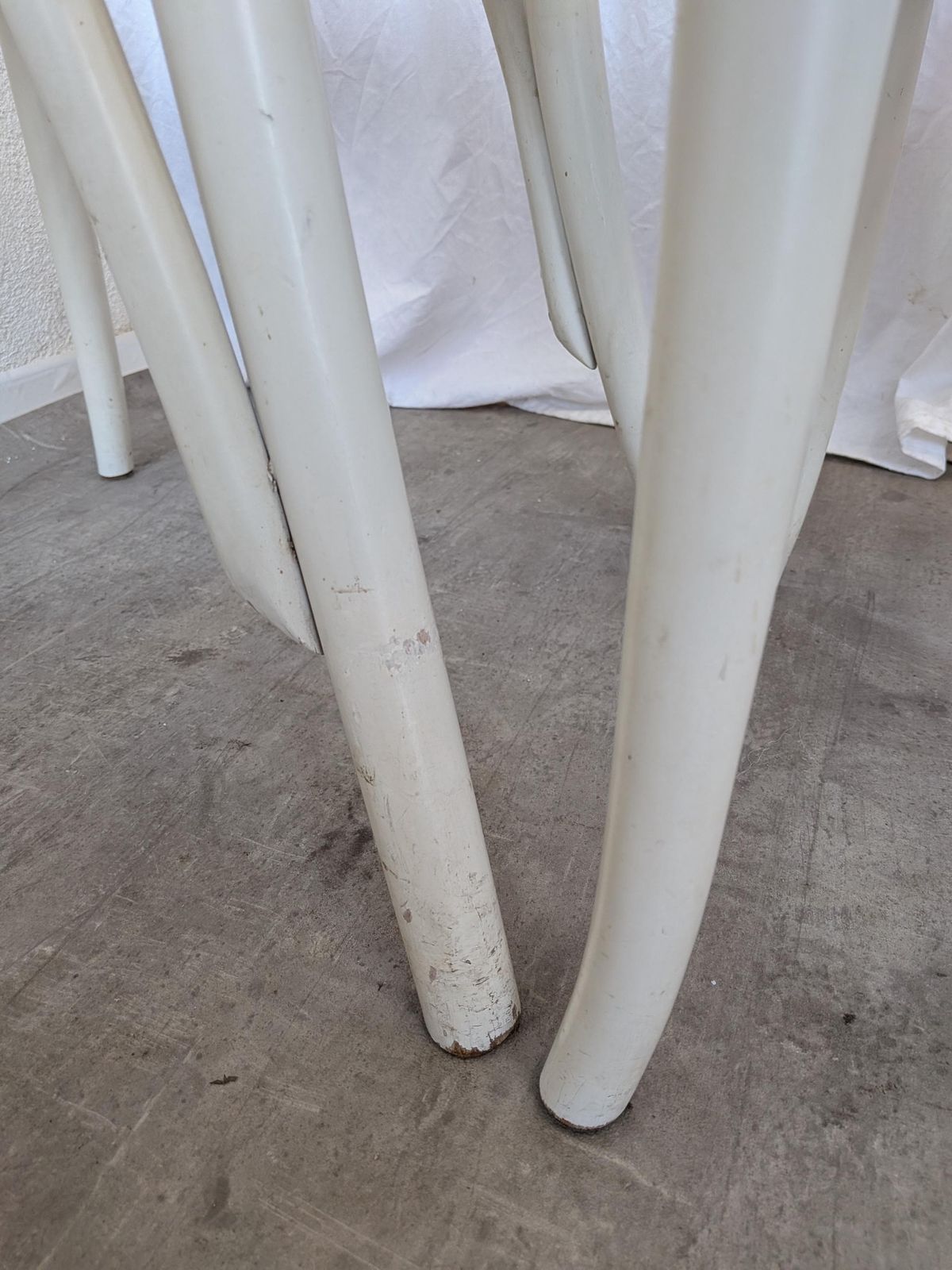 Furniture Vintage Thonet Style Dining Chairs: White Wood & Cane Seat (1 Of 6) photo