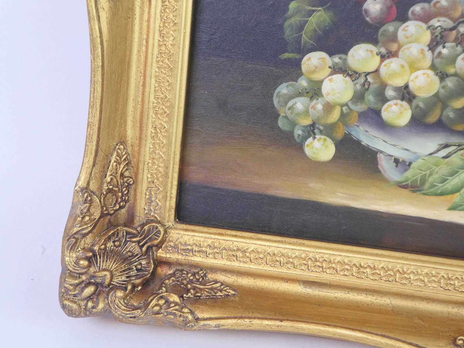 Biggs & Sons Vintage Still Life Painting, Gold Gilt Framed Fruit Painting, Signed Wall Art photo Art