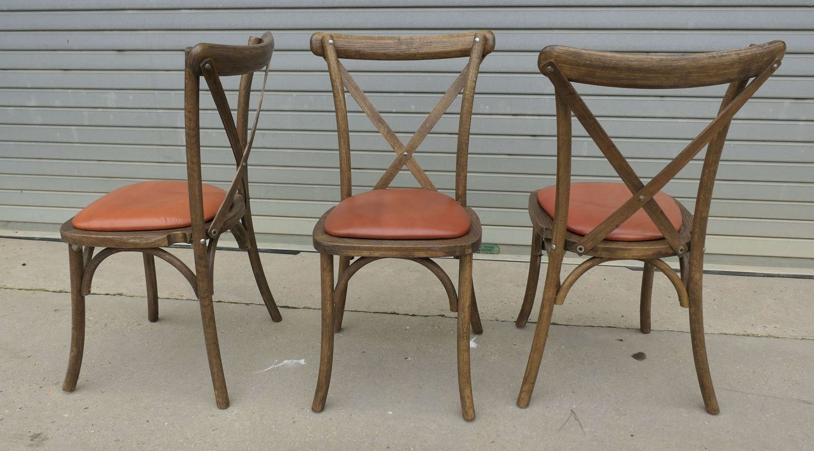 Set Of 4 French Bistro Chairs With New Leather Seats This Is A Good Sturdy Set photo vinterior