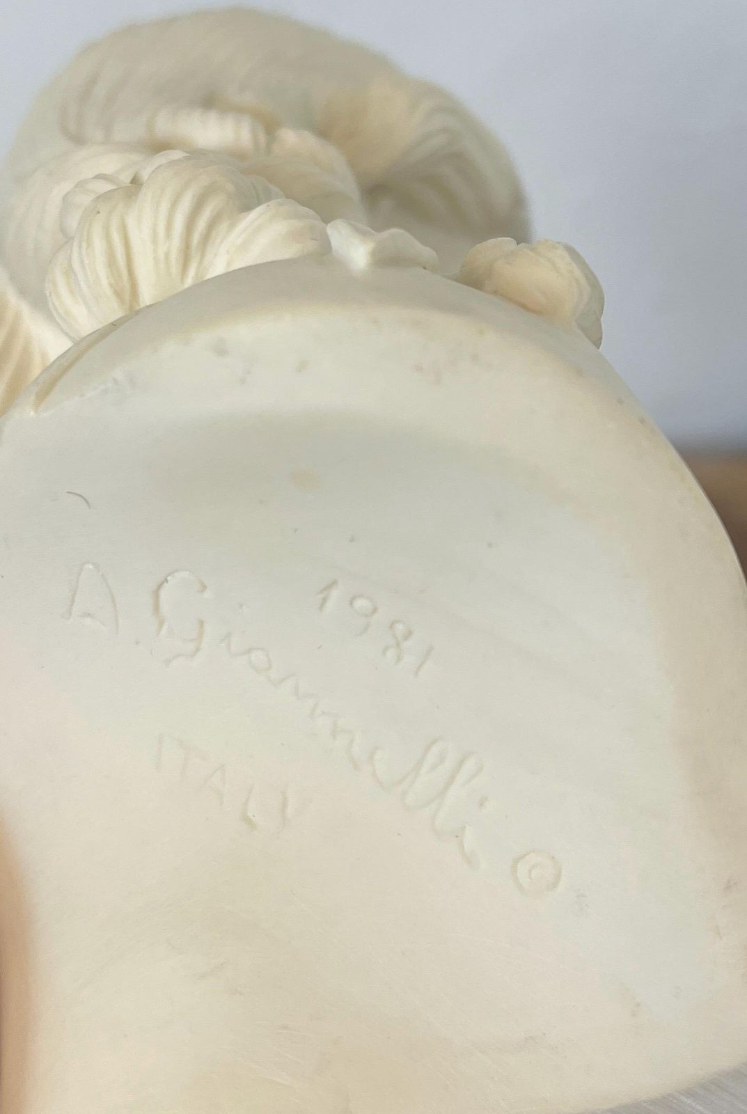 135.0 Vintage Arnoldo Giannelli Classical Bust Of A Lady, Signed Sculpture, Italy Design photo