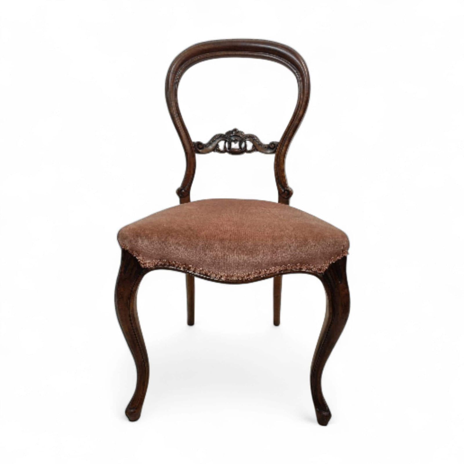 Antique Victorian Balloon Back Chairs / Set Of 2 / C. 1880–1900 / Carved Details photo 276.0