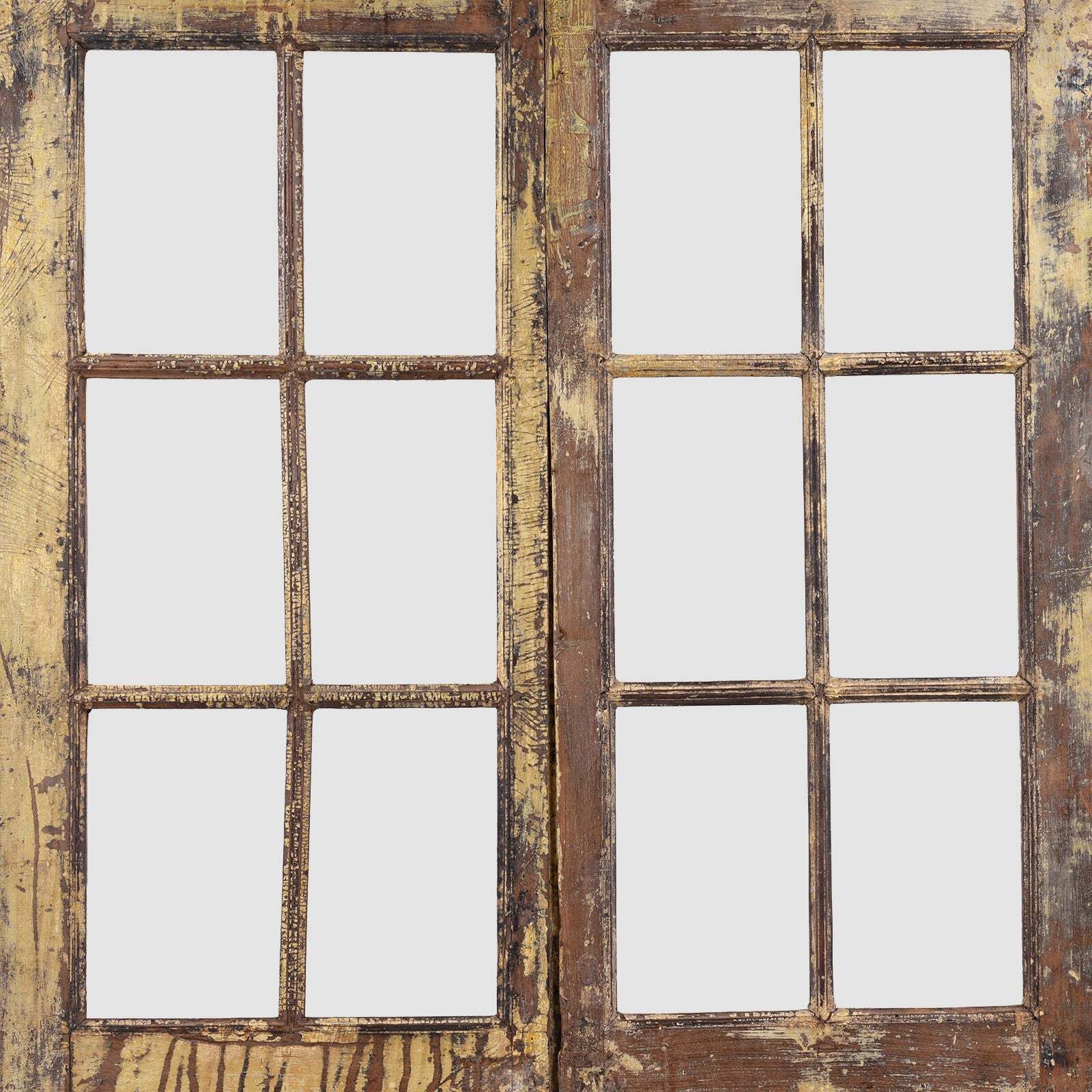 Painted Glazed Indian Doors From Gujarat   19th Century photo furniture