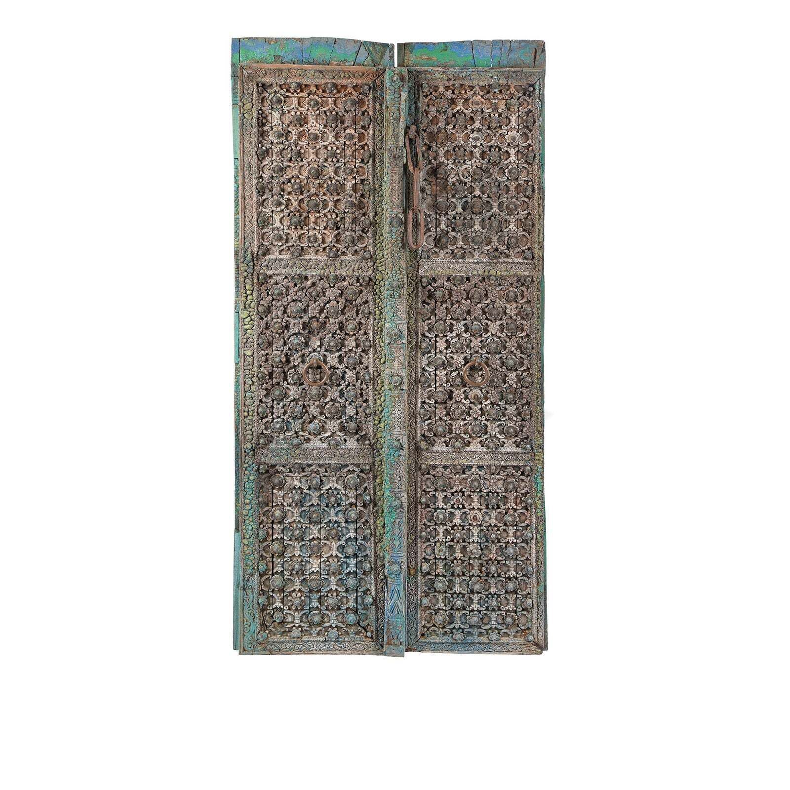 Painted Mughal Door From Uttar Pradesh   18th Century photo furniture