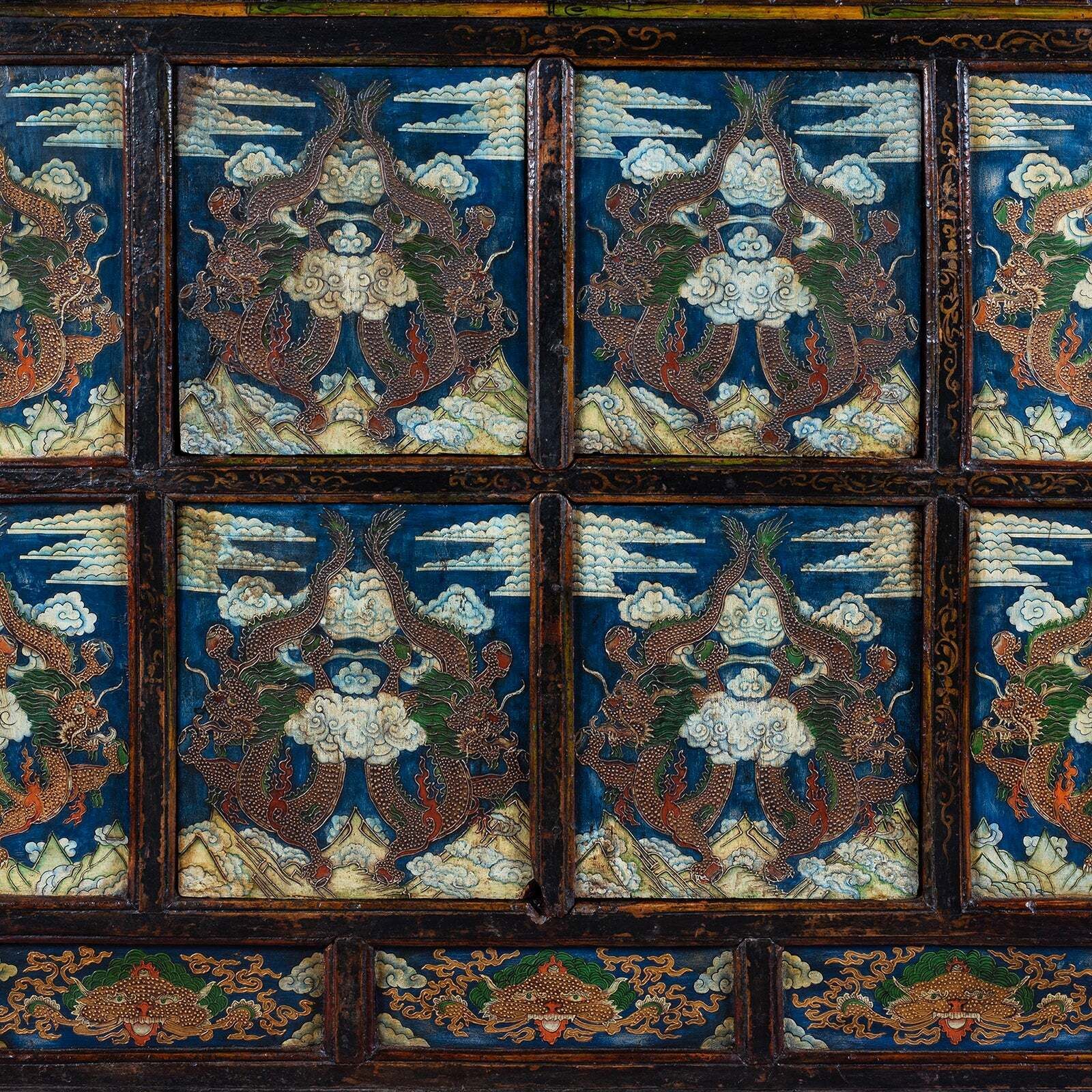 Tibetan Painted Altar Cabinet With Later Painting photo 2695.0