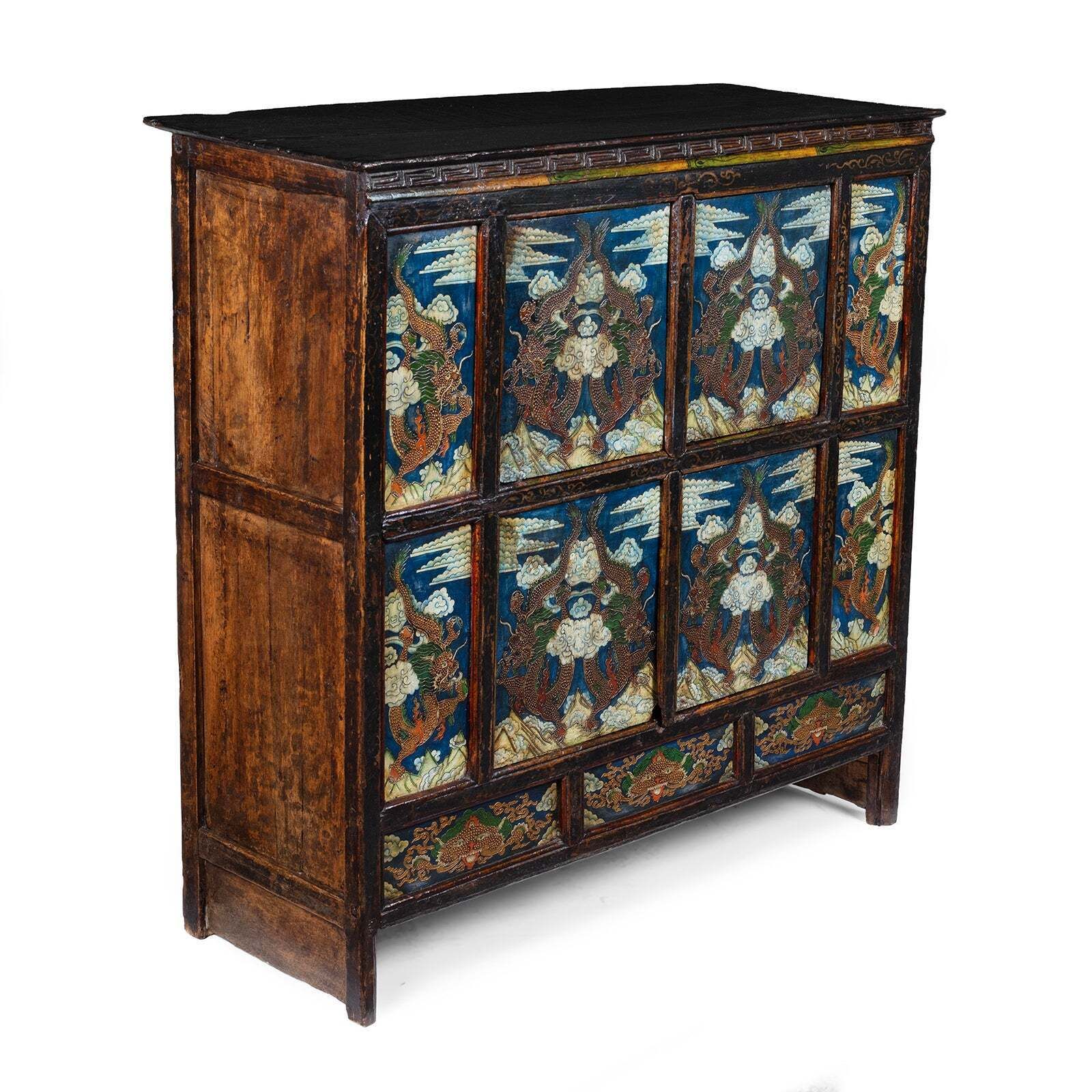 Tibetan Painted Altar Cabinet With Later Painting photo buy