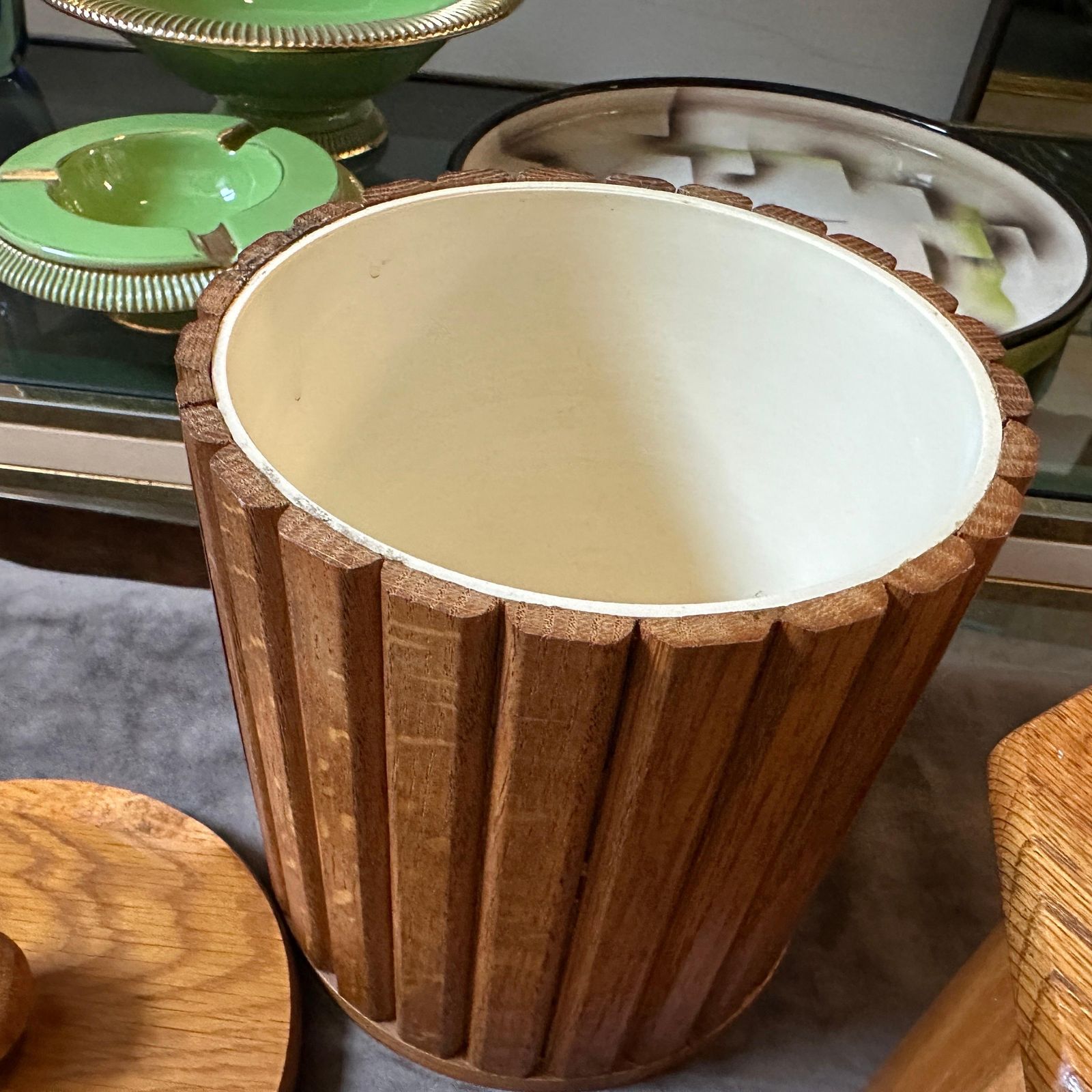 photo furniture Set Of Three 1960s Scandinavian Style Wood And Plastic European Ice Buckets