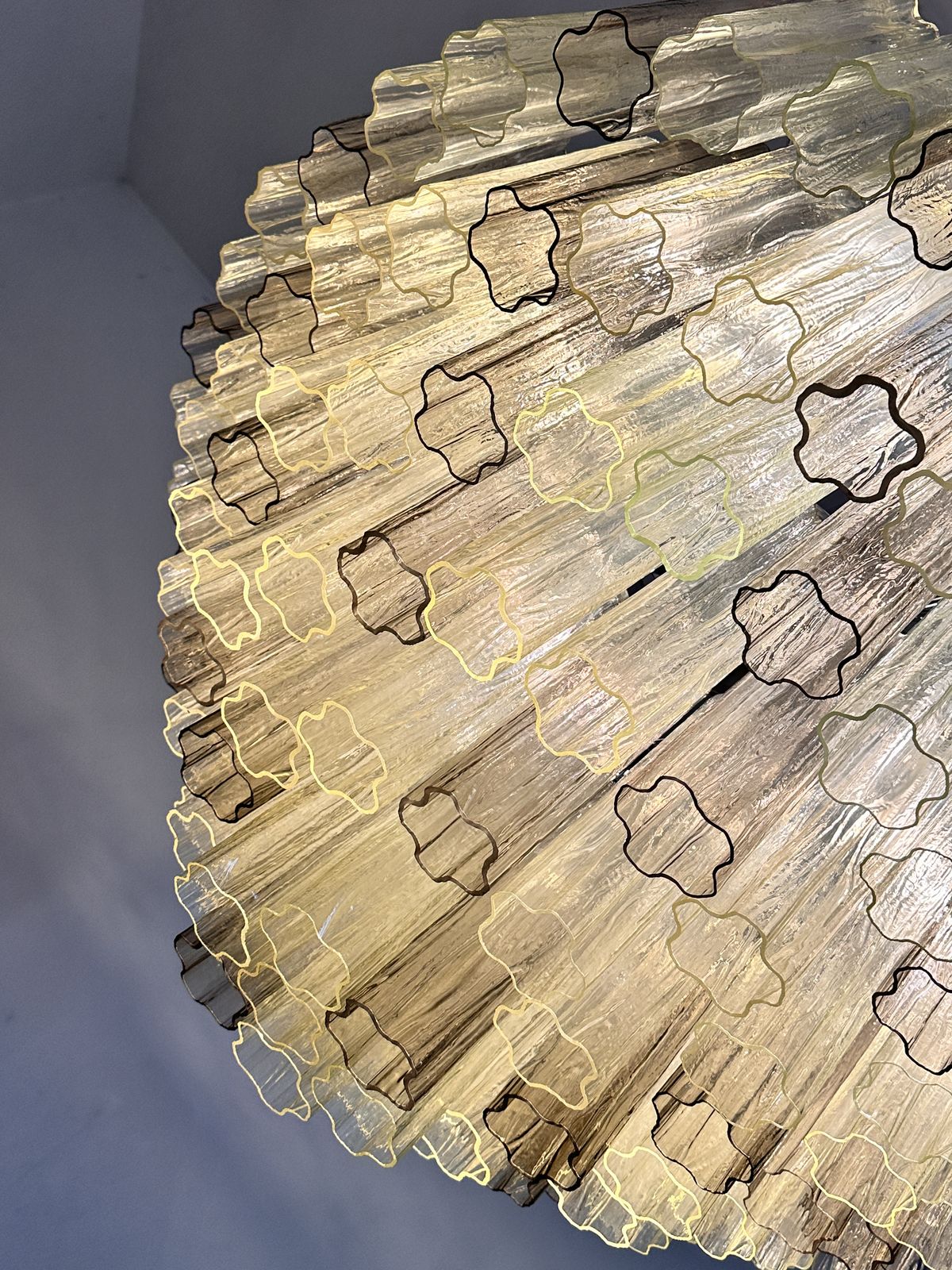 Luxury Huge Champagne E Fumè “Tronchi” Murano Glass Chandelier In Venini Style. photo buy