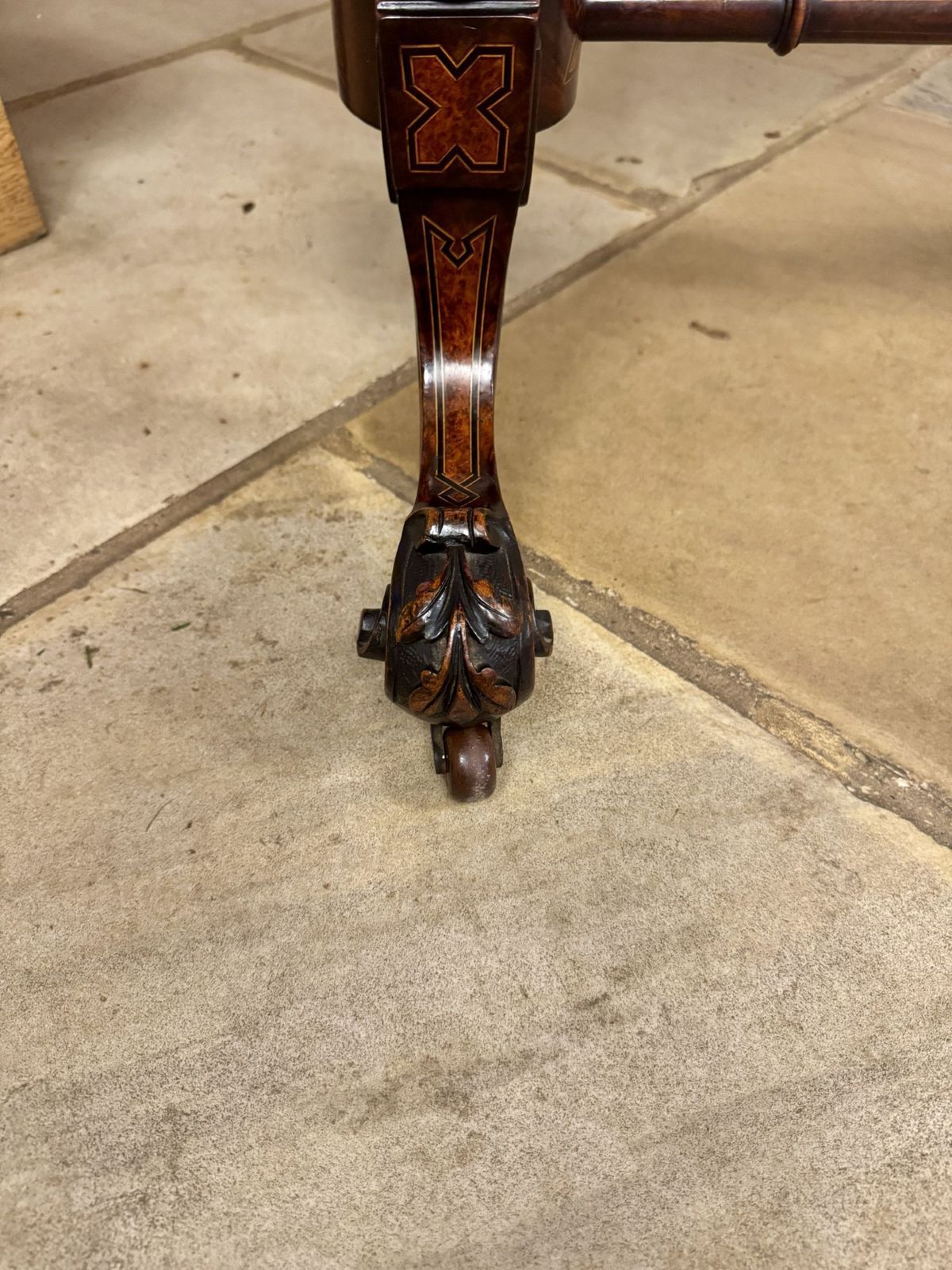 photo furniture Fantastic Quality Antique Burr Walnut Marquetry Inlaid Card Table