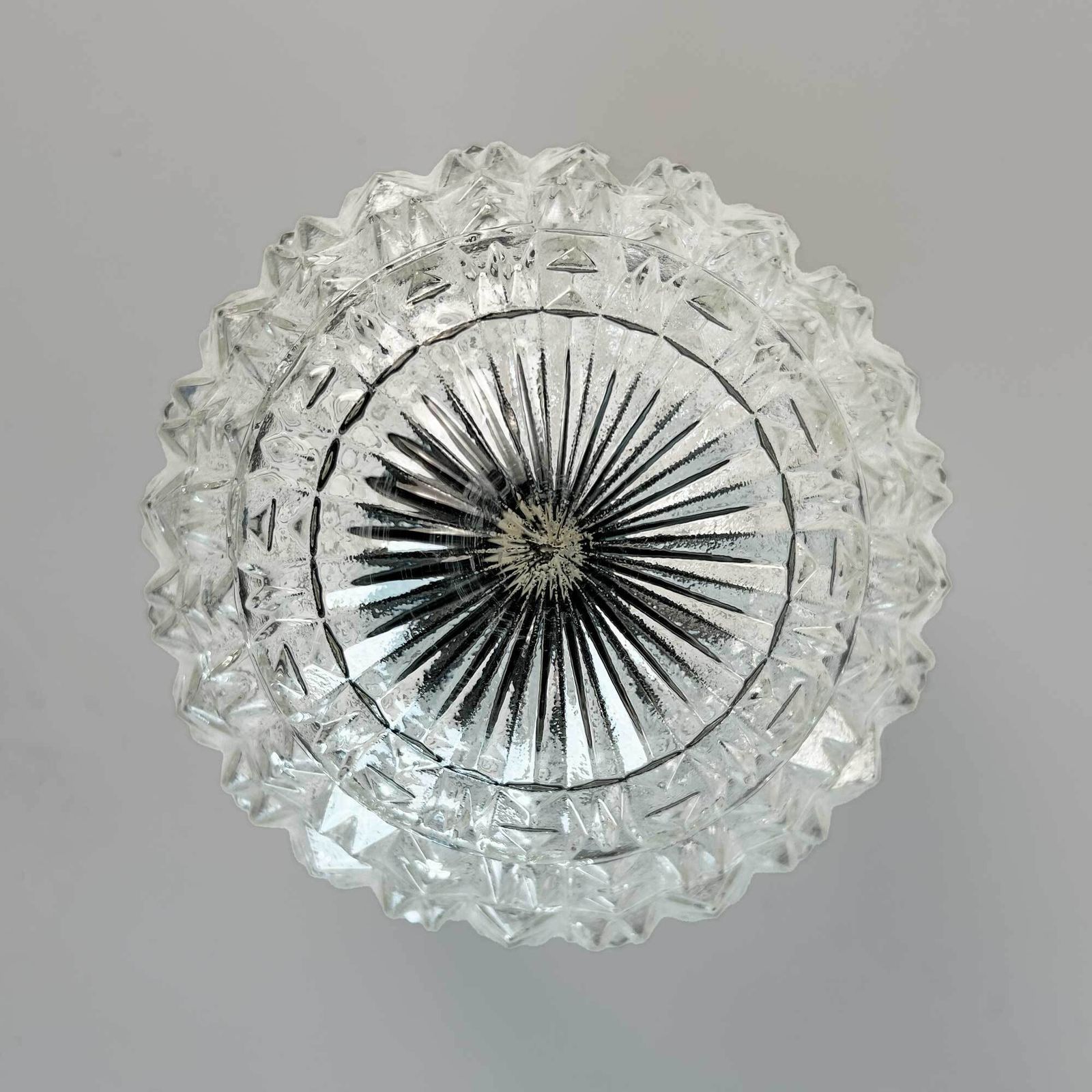 Small Vintage Crystal Cut Glass Flush Light photo Lighting