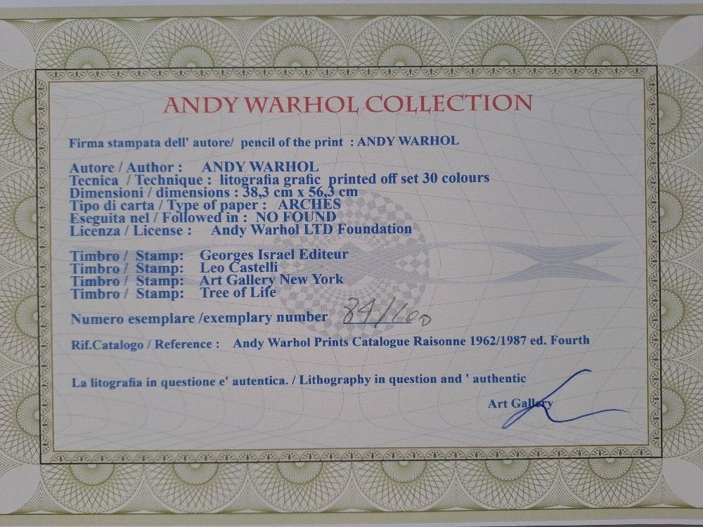 Andy Warhol — Marilyn Monroe (Signed Lithograph), With Leo Castelli Gallery Certificate Of Authenticity photo for sale
