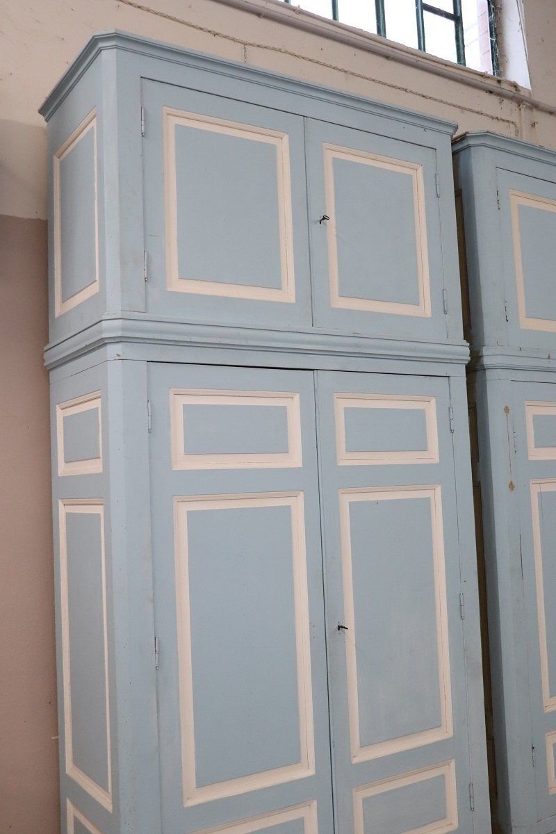 Antique Wardrobes In Lacquered Fir And Poplar Wood, 1800s, Set Of 2 photo vintage