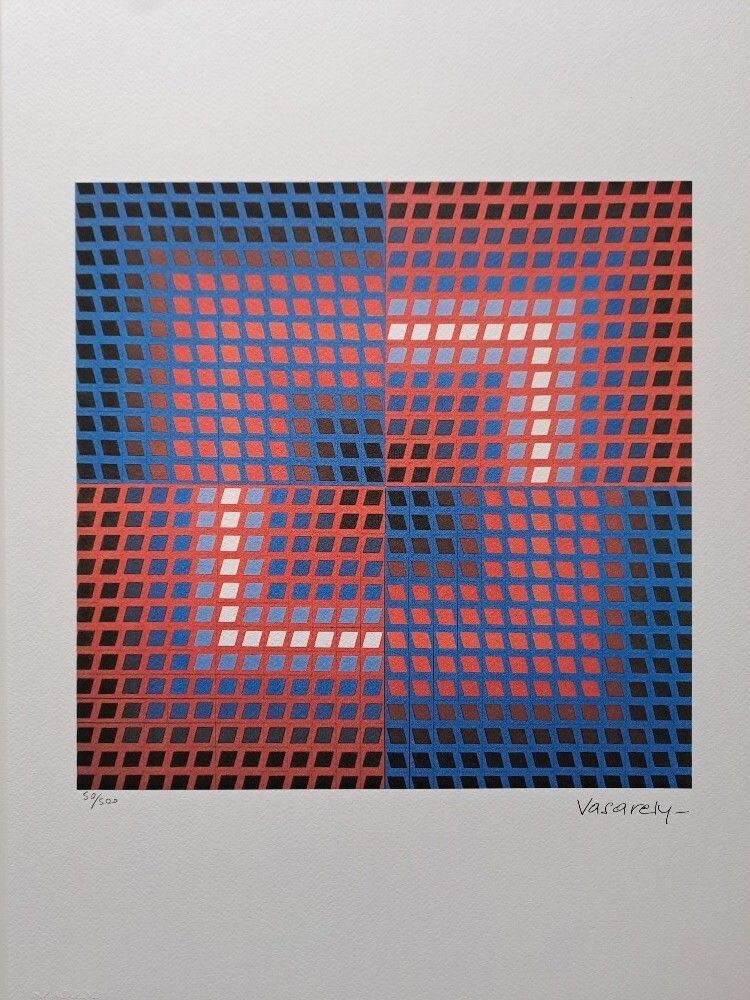 Victor Vasarely Signed  Orion Certificate photo furniture