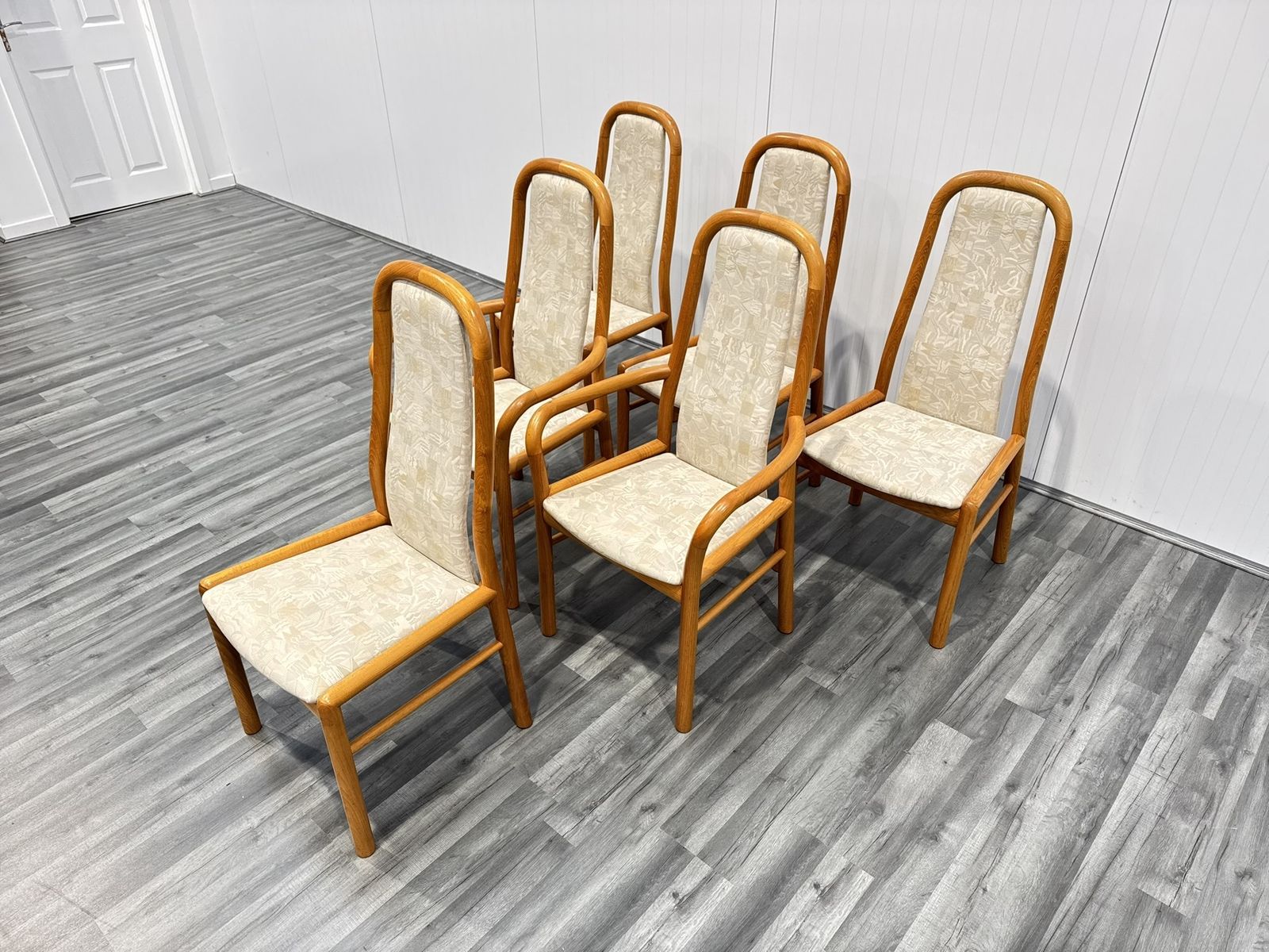 Furniture Danish Dining Chairs In Teak With Fabric Seats By Kvist, Set Of 6 photo