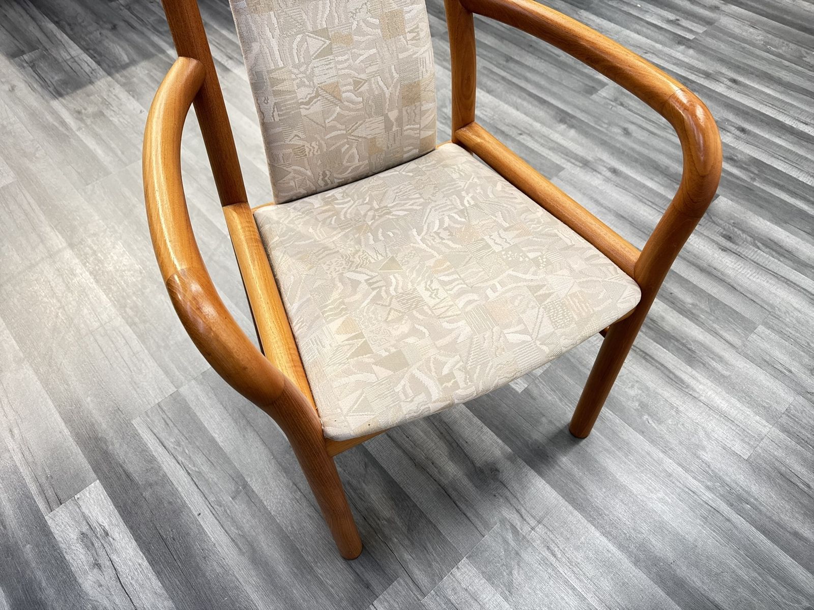 photo buy Danish Dining Chairs In Teak With Fabric Seats By Kvist, Set Of 6