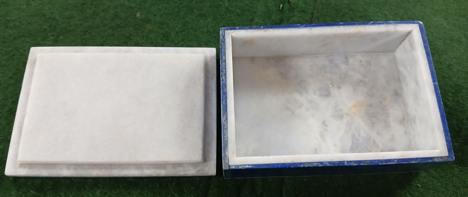 Lapis Lazuli Semi Precious Metamorphic Rock Trinket Box photo furniture