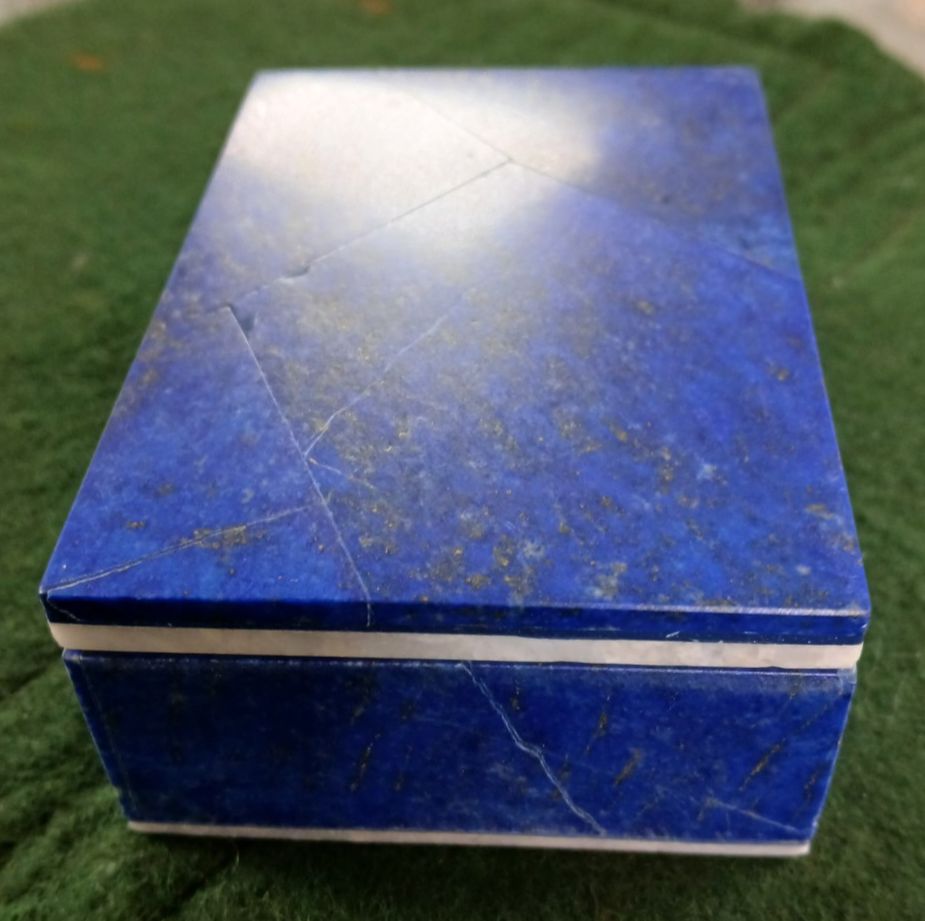 Lapis Lazuli Semi Precious Metamorphic Rock Trinket Box photo for sale