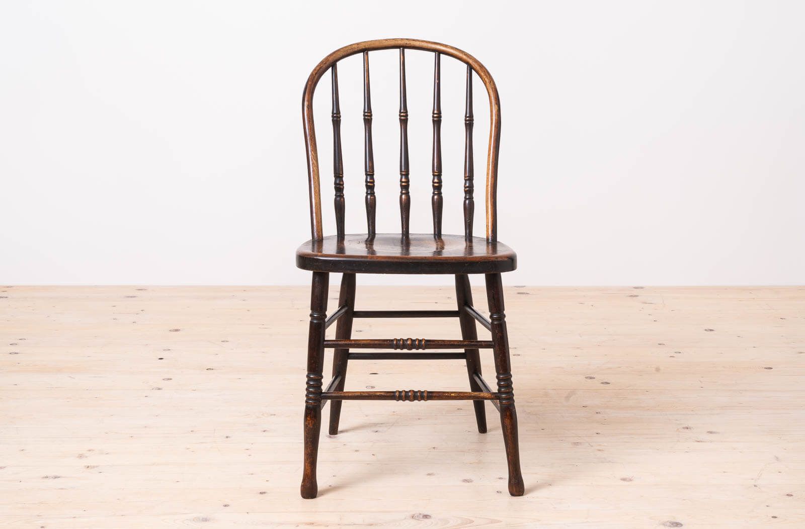 Set Of 4 Countryside Style Dining Chairs, Spindle Back, Rustic Character, Early 20th Century photo 2200.0