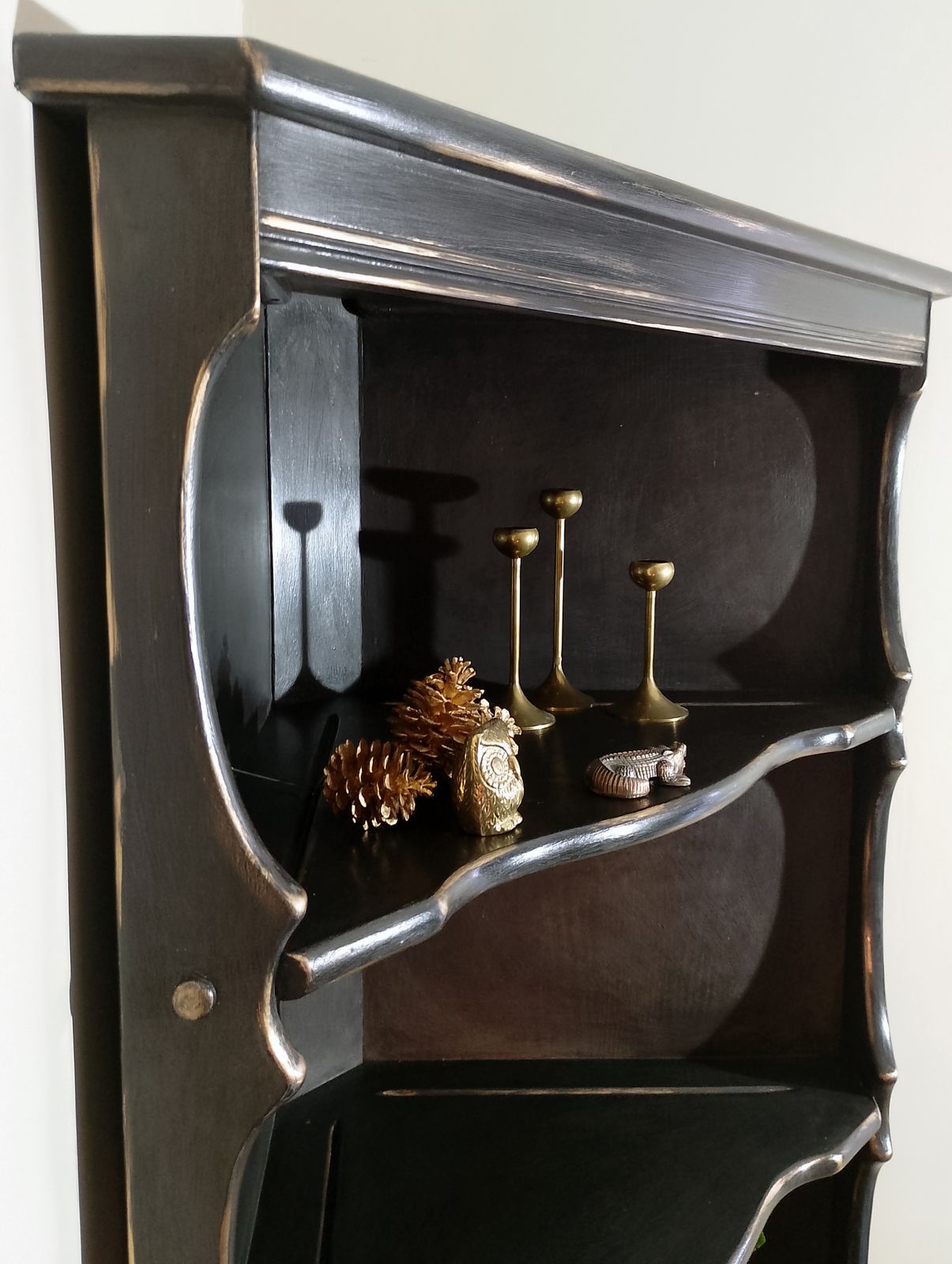 Ercol Corner Cabinet In Athenian Black With Hand Painted Gold Highlights photo 375.0