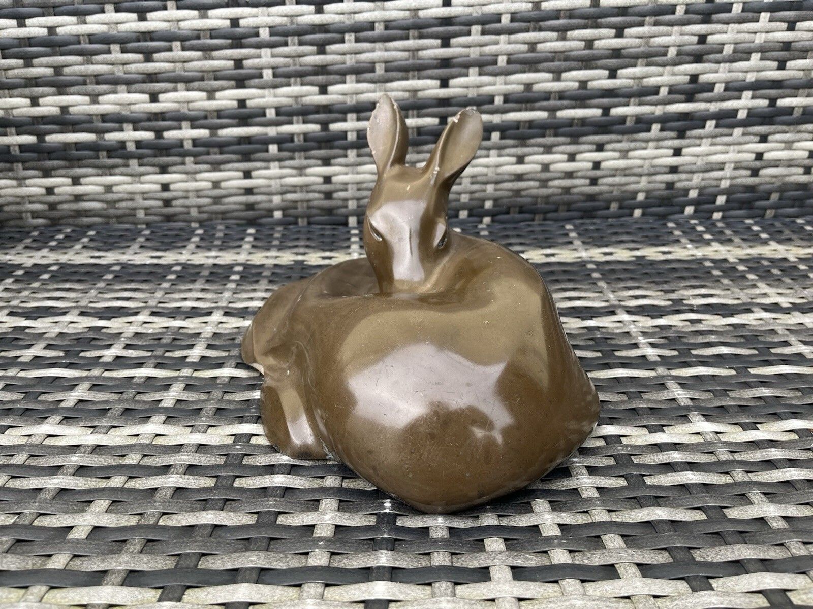 Large 50's Art Deco Style Signed Richard Fisher Bronze Resin Fawn Deer Sculpture photo buy