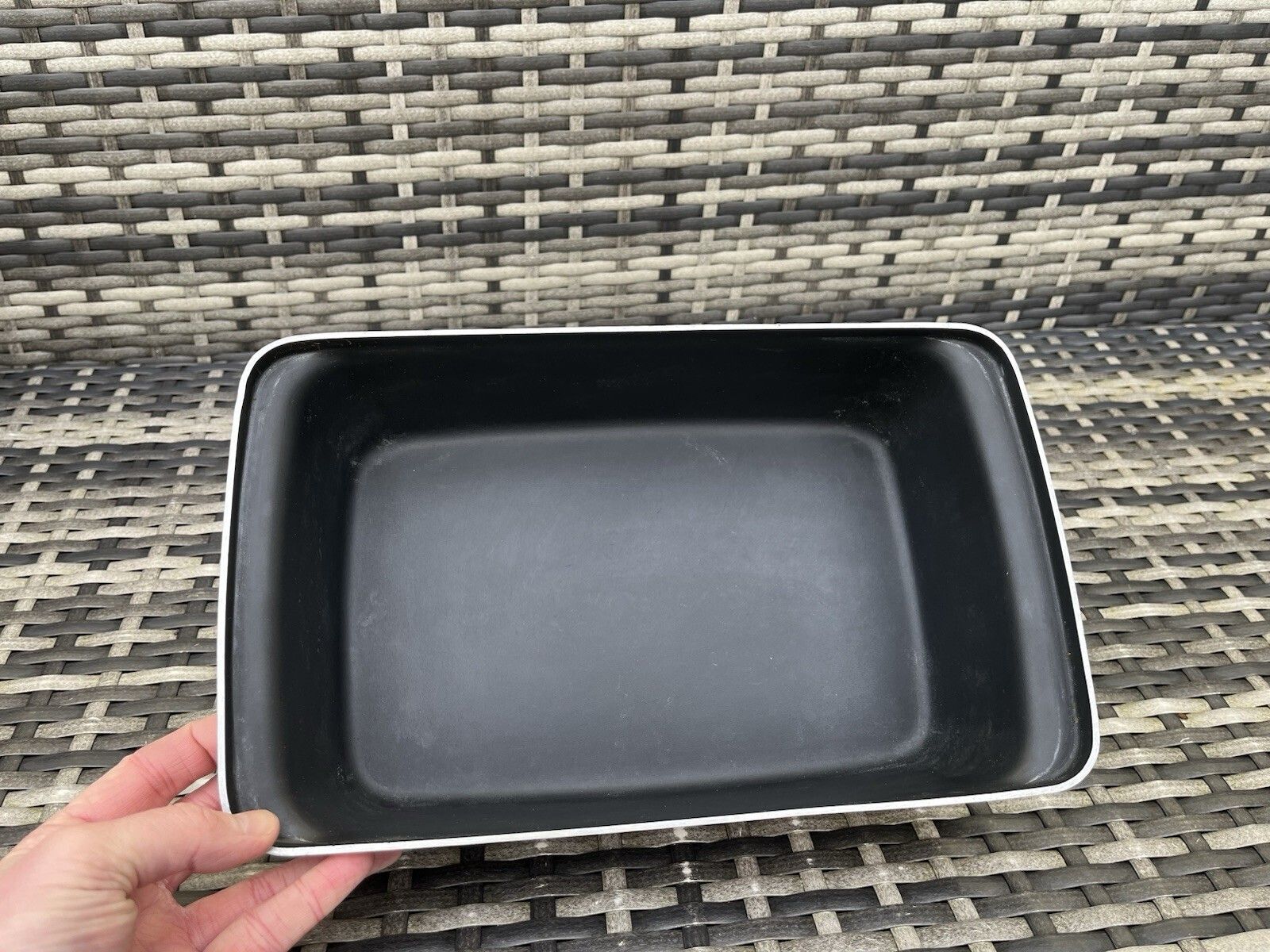 photo vinterior Vintage 60s 70s Tower Enamel Mustard Yellow Casserole Roasting Pan Retro Kitchen