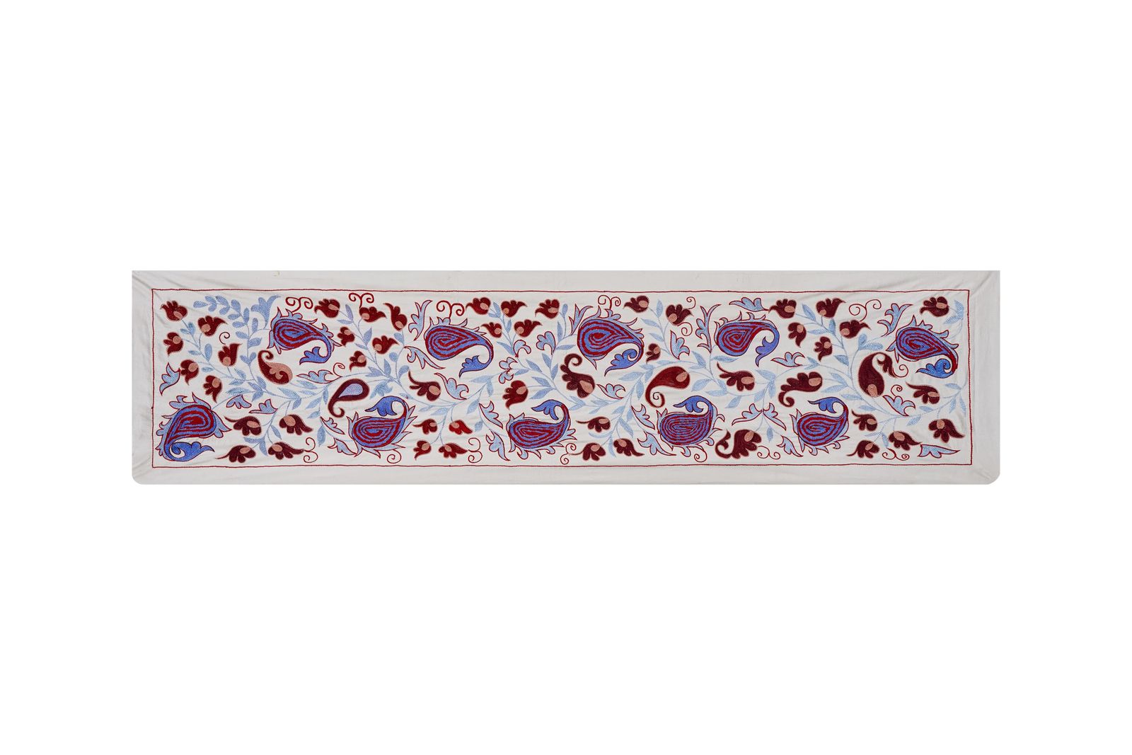 Floral Suzani Embroidery   Handmade Table Runner photo furniture