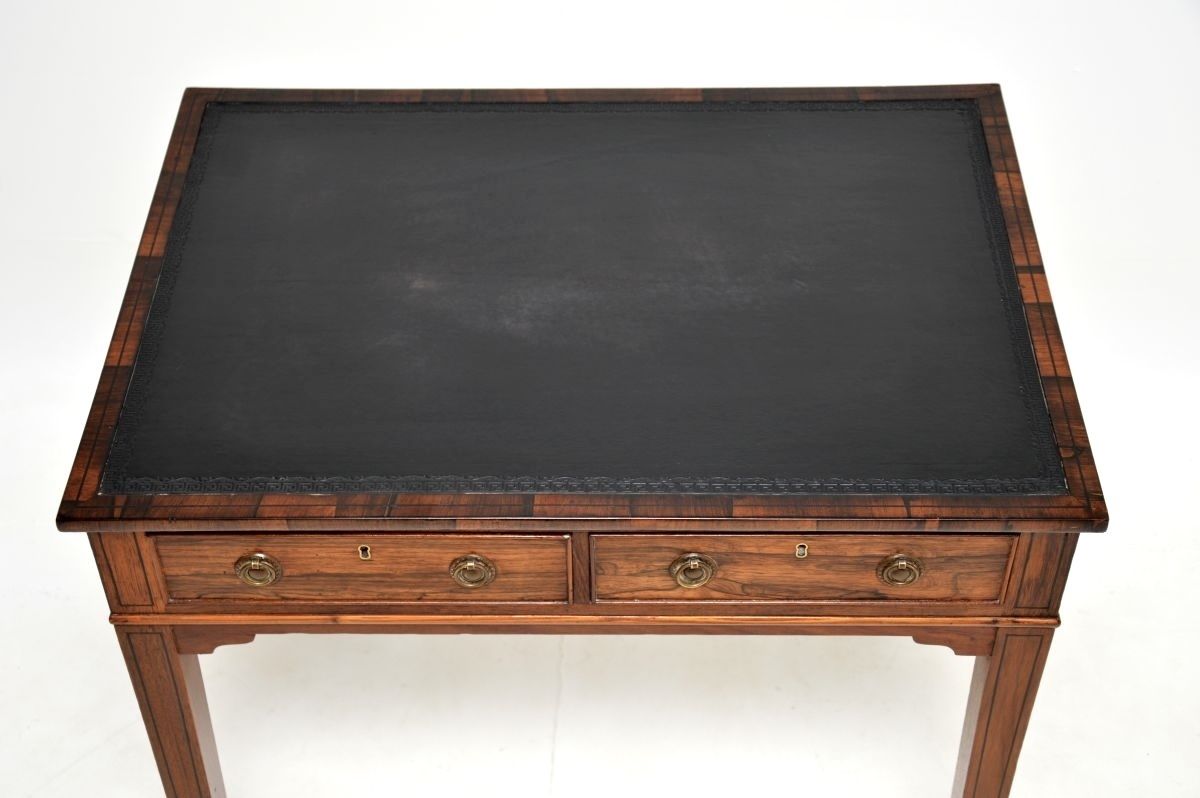 photo vinterior Antique Georgian Inlaid Rosewood Writing Table / Desk