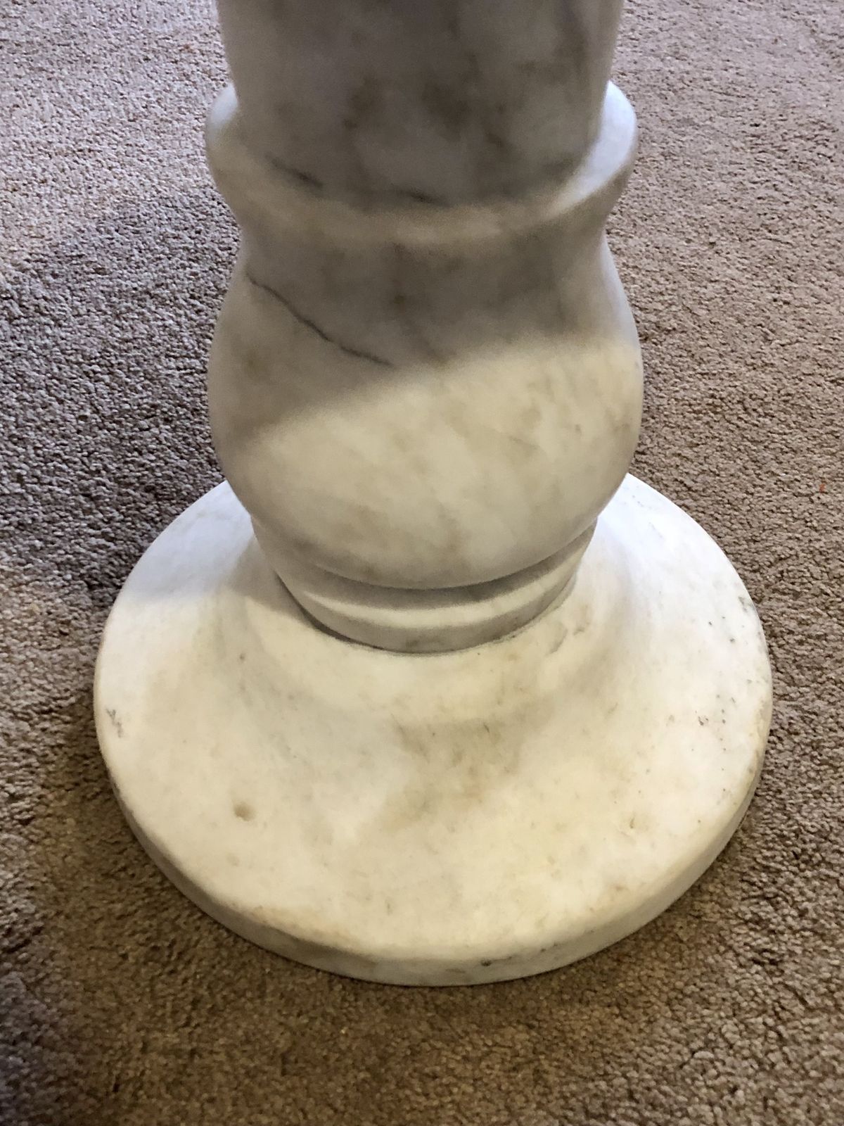 photo for sale Handsome Antique Off White Marble Pedestal