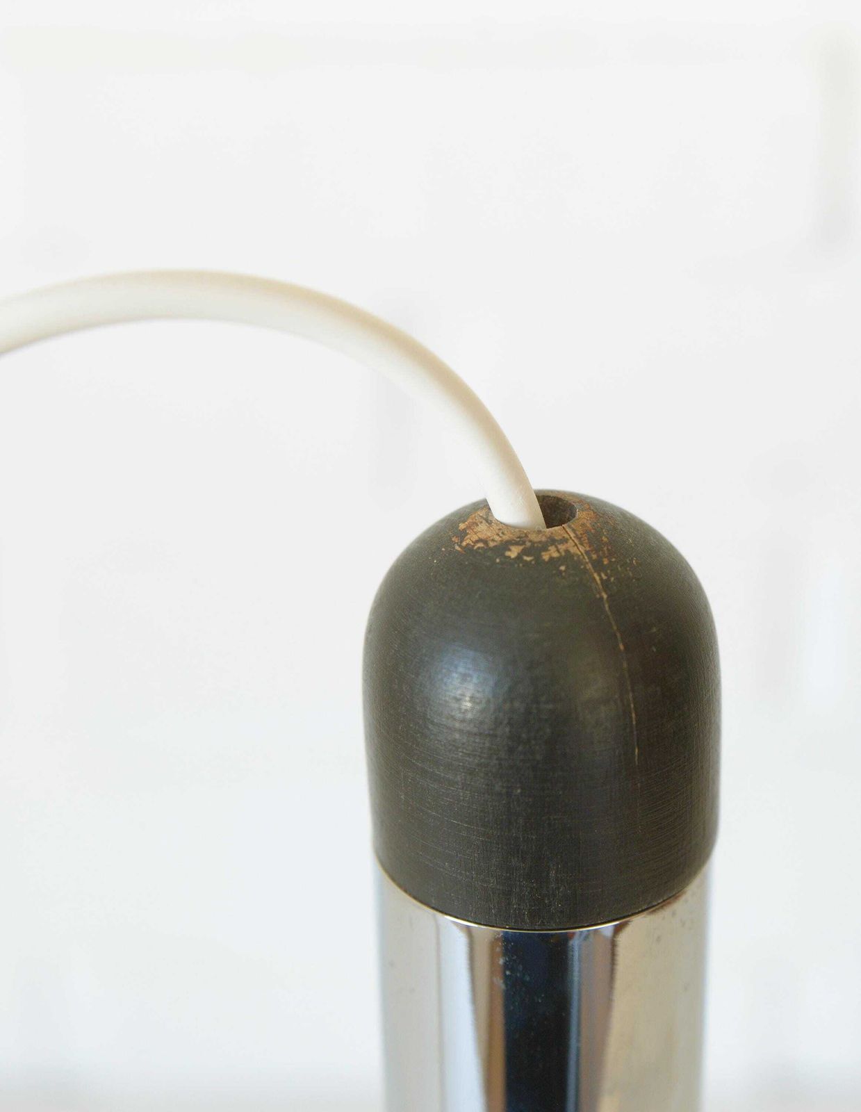 Vintage Pendant Light / Mcm Hanging Lamp / Mid Century Modern / Minimalist Chrome Lighting photo vintage